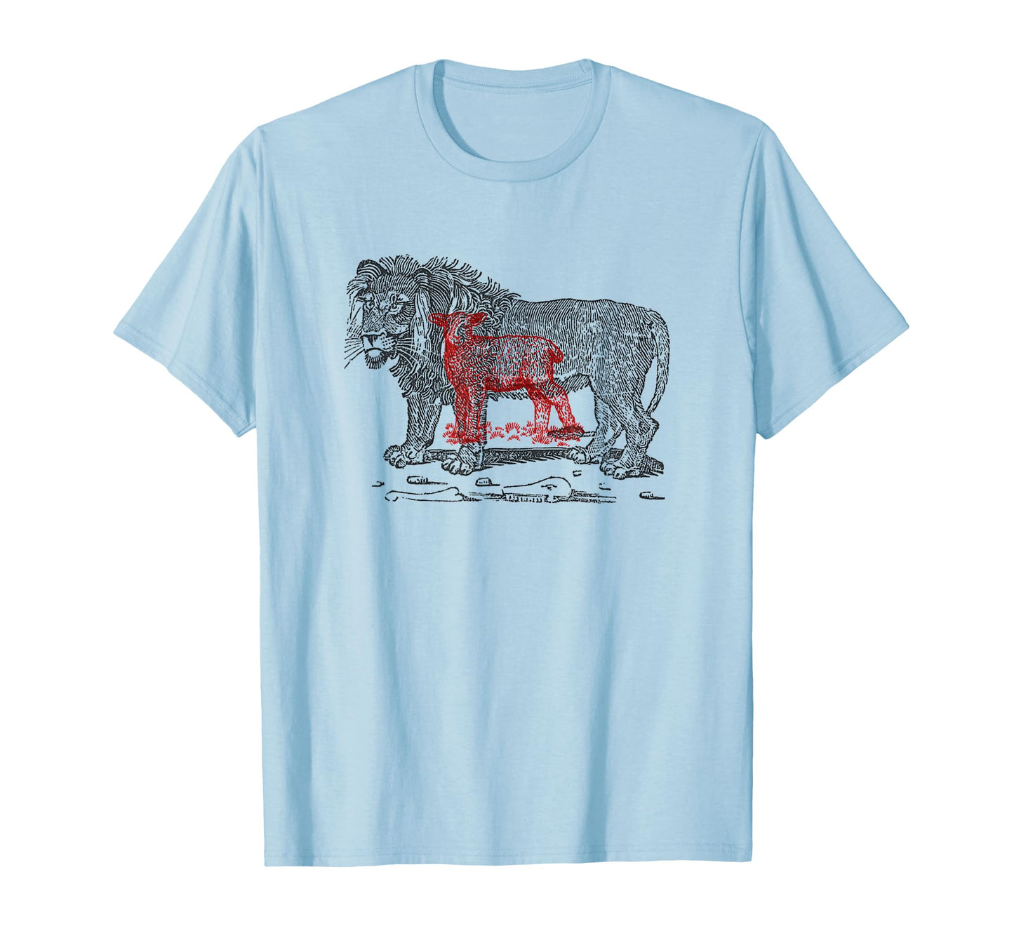 Vintage The Lion and The Lamb Sketch Jesus is Lord T-Shirt