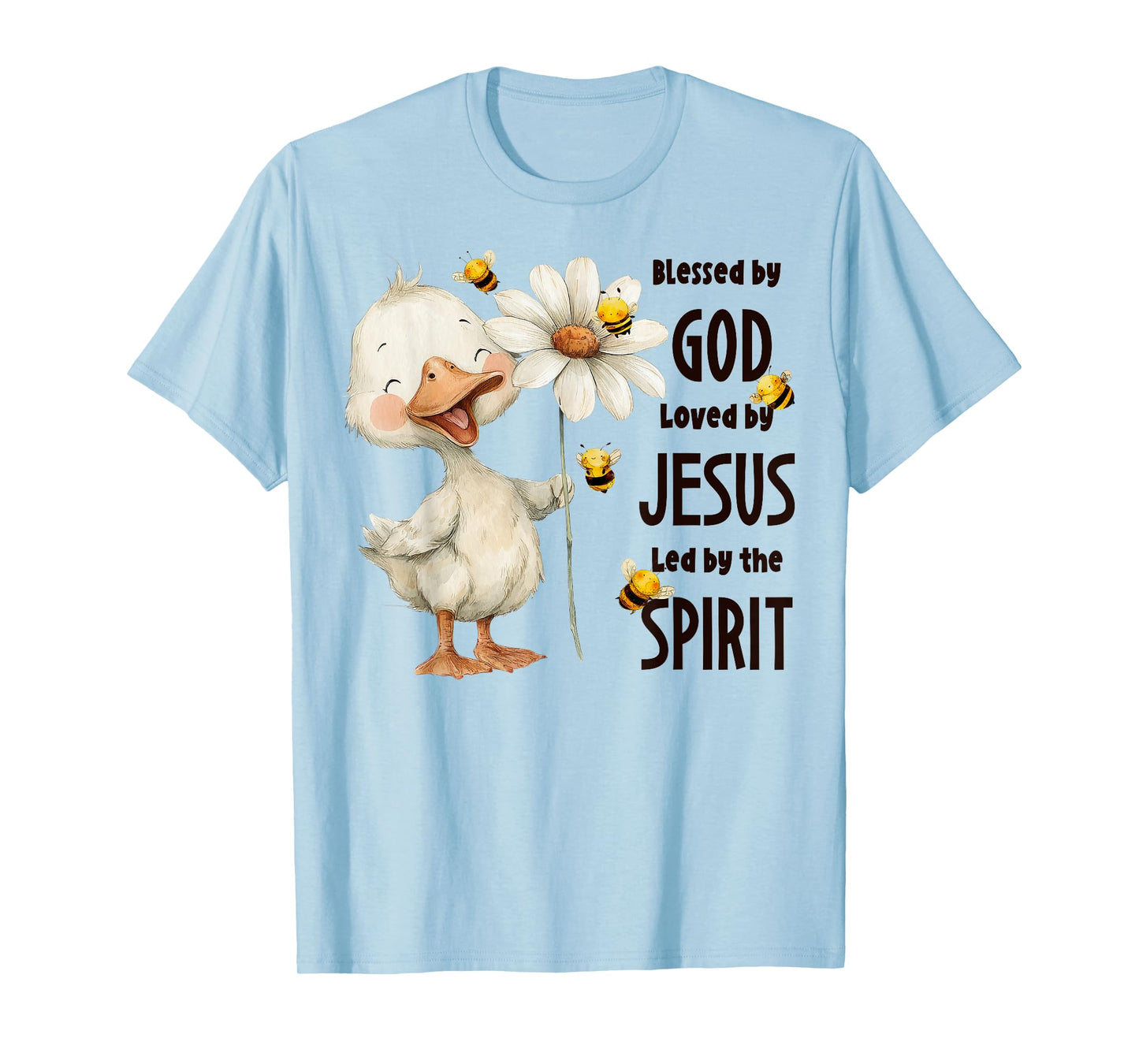 Christian Child Blessed by God Loved by Jesus Silly Goose T-Shirt