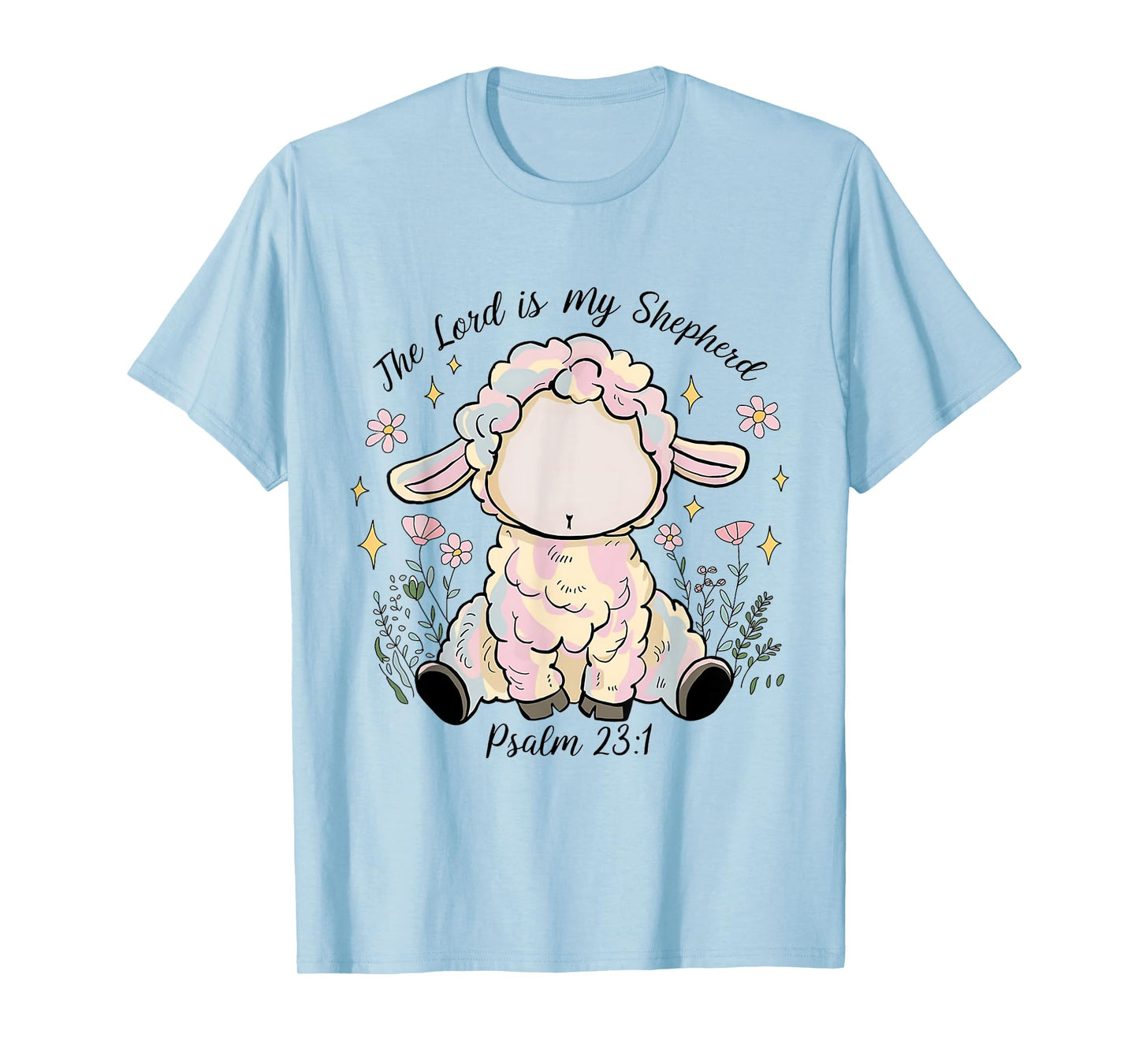 The Lord Is My Shepherd Psalm 23:1 Jesus Christian God Sheep T-Shirt