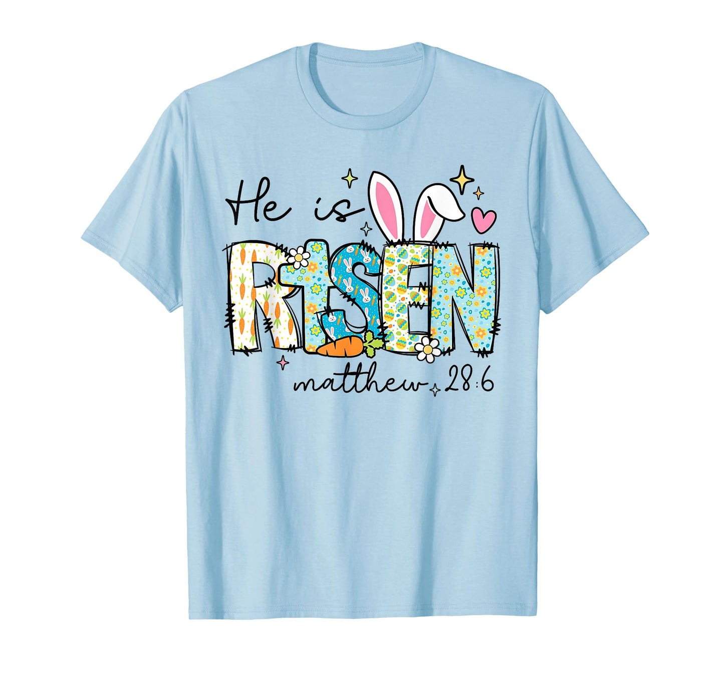 He is Risen Jesus Christian Happy Easter Kids Women Girls T-Shirt