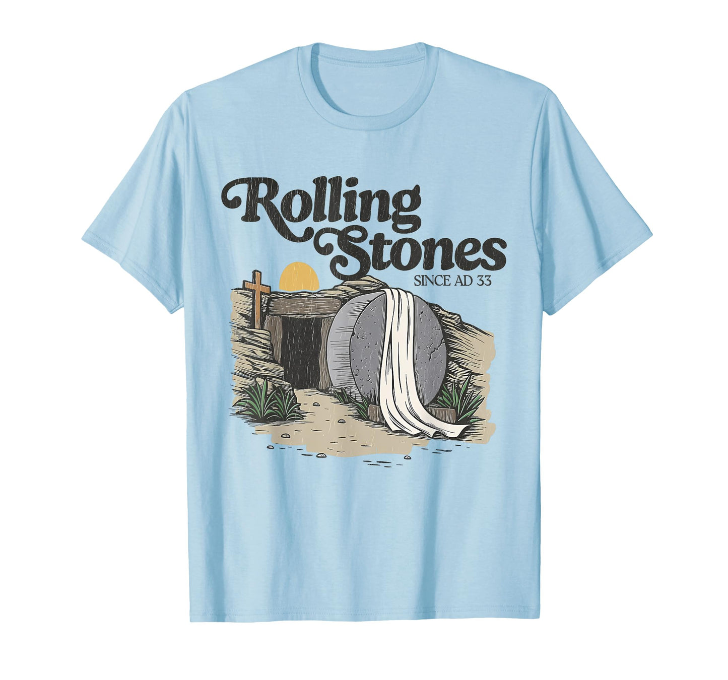 Easter The Stone Was Rolled Away He Is Alive Retro Christian T-Shirt
