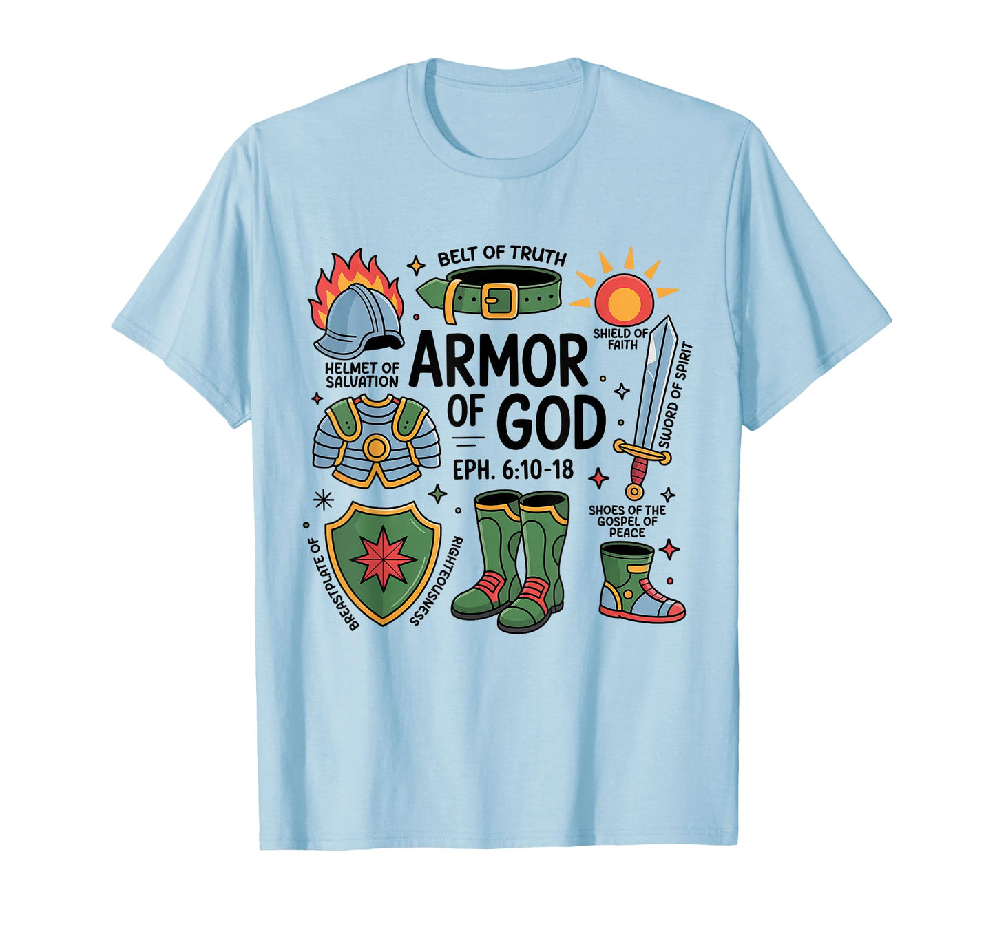 Christian Boys Armor of God Jesus is King T-Shirt
