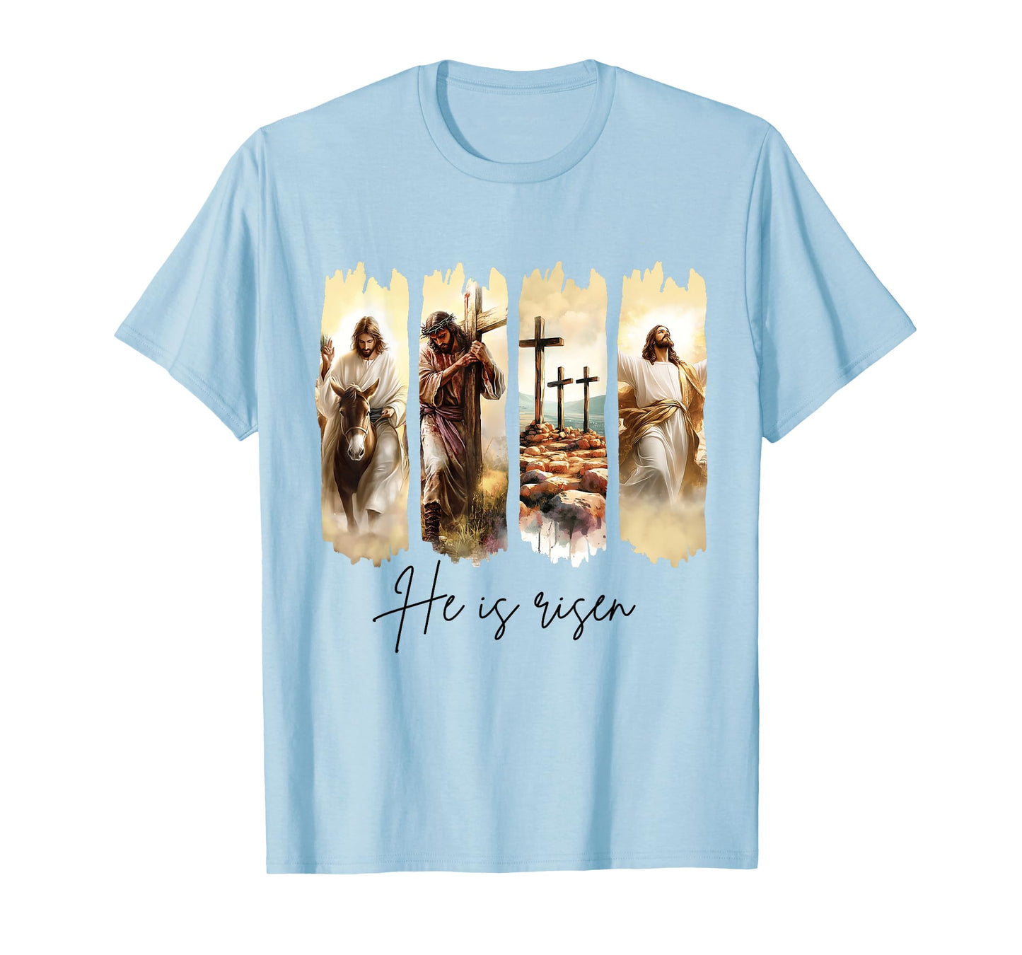 He Is Risen Christian Easter Jesus Cross Faith Resurrection T-Shirt