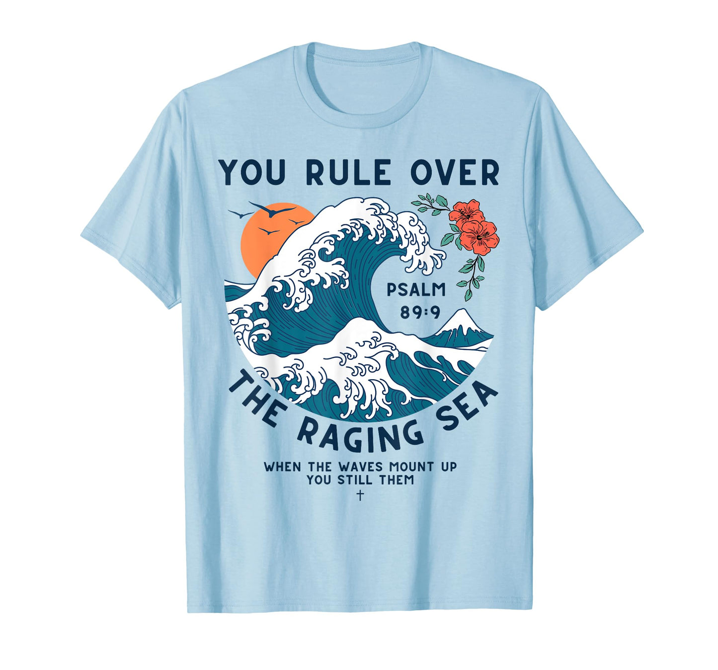 Psalm 89:9 Inspirational Christian Bible Verse Retro T-Shirt