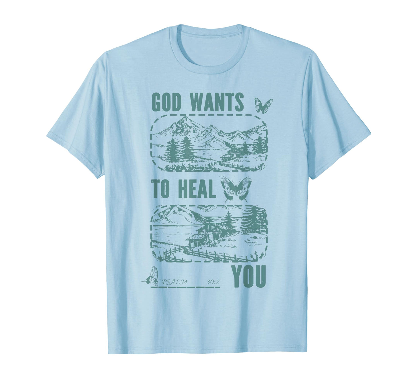 god wants to heal you jesus christian vintage butterfly T-Shirt