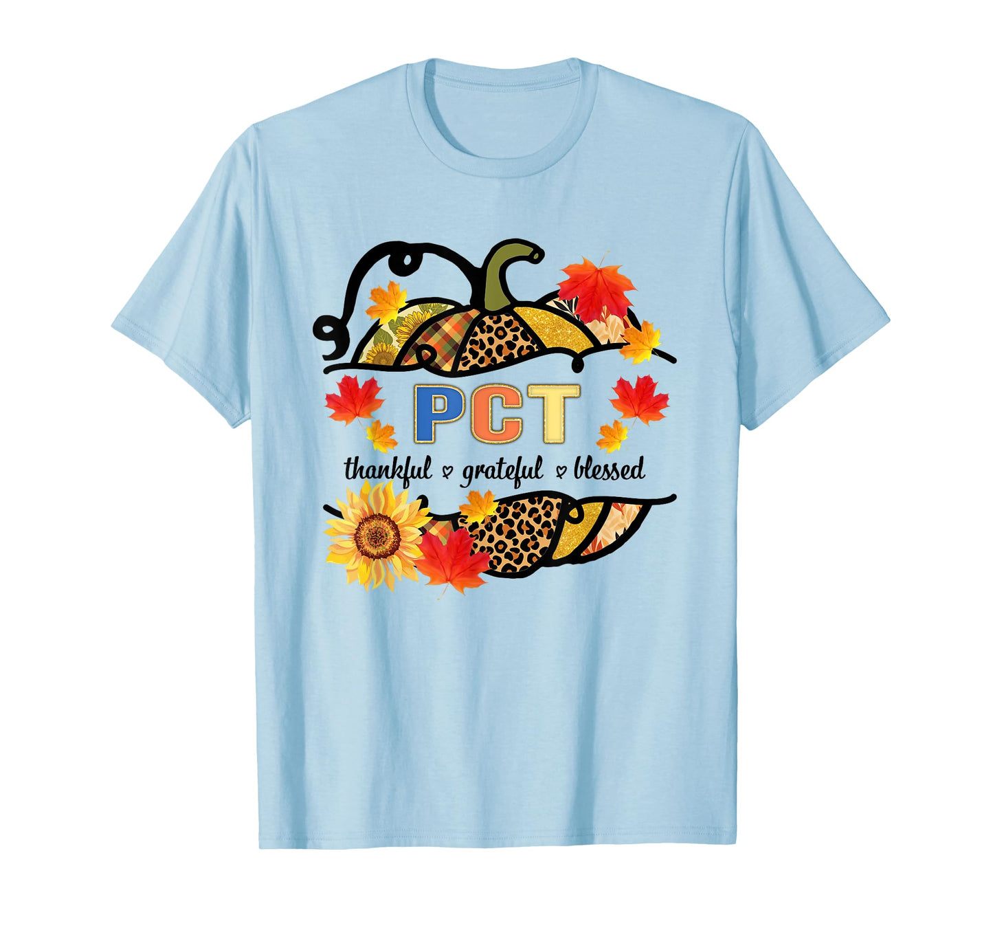 Autumn Fall Outfit PCT Thankful Grateful Blessed Pumpkin T-Shirt