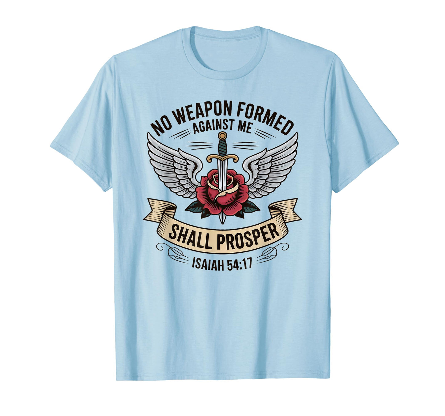 Divine Protection Religious Woman Isaiah 54:17 scripture T-Shirt