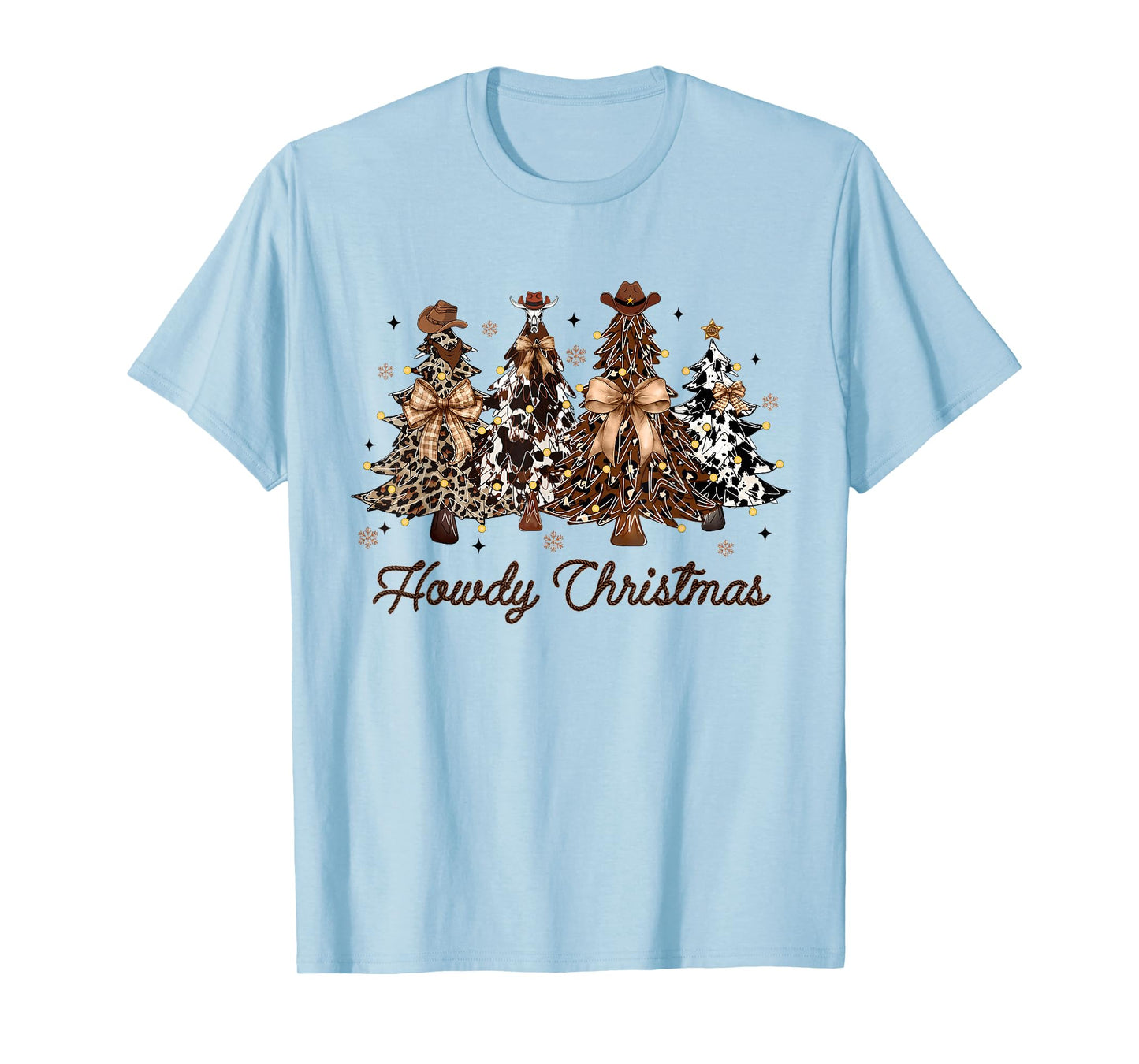 Howdy Christmas Tree Coquette Bow Western Xmas Pjs Cowgirl T-Shirt