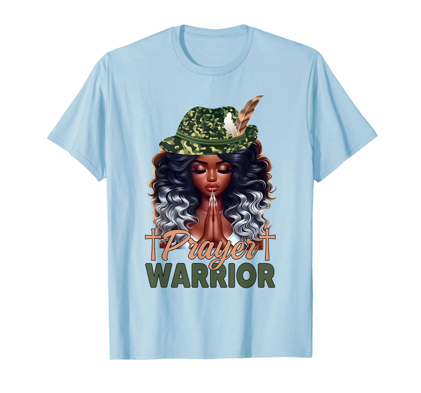 Religious Christian Melanin Black Women Girls Prayer Warrior T-Shirt