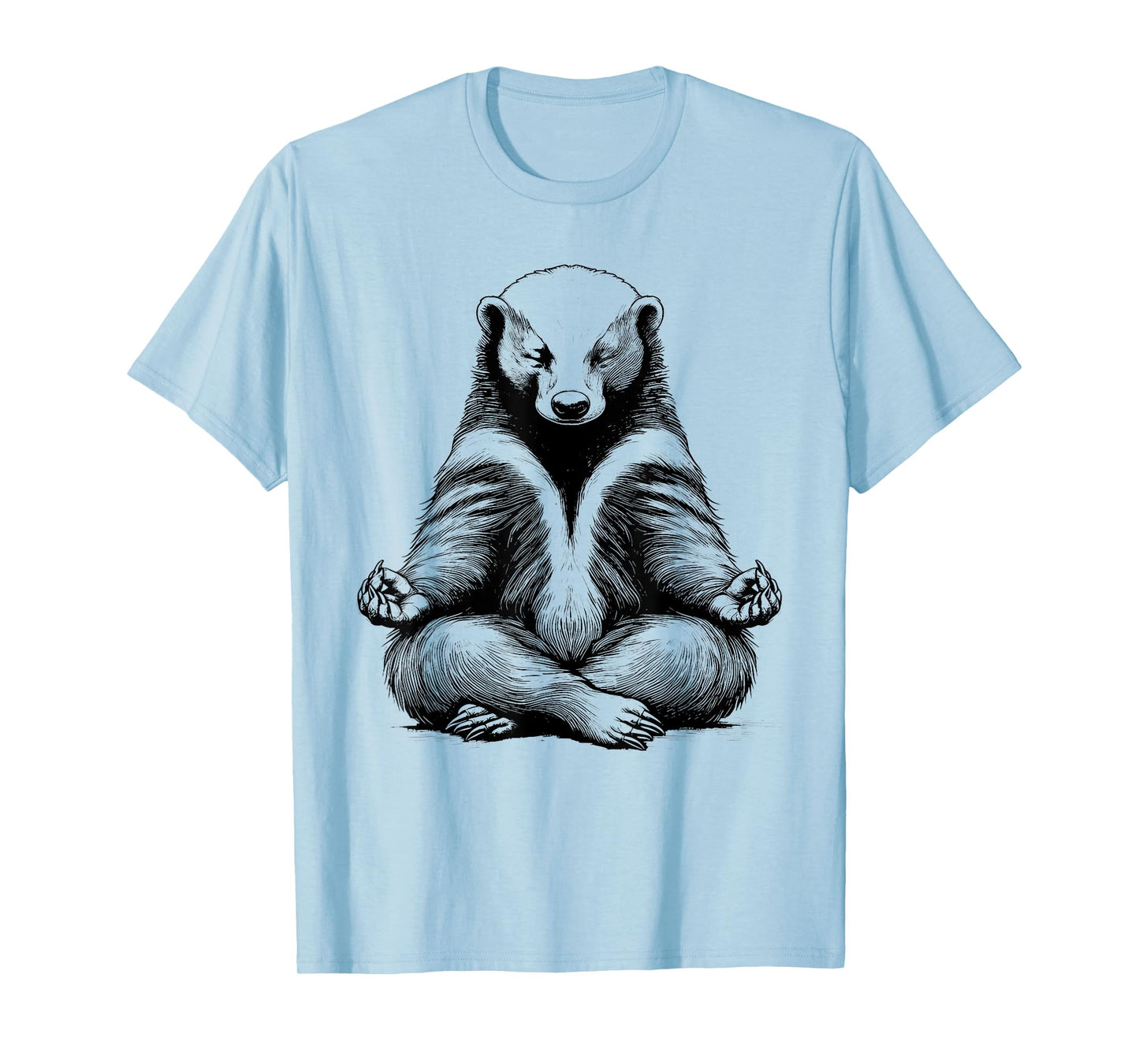 Honey Badger Doing Yoga Funny design T-Shirt