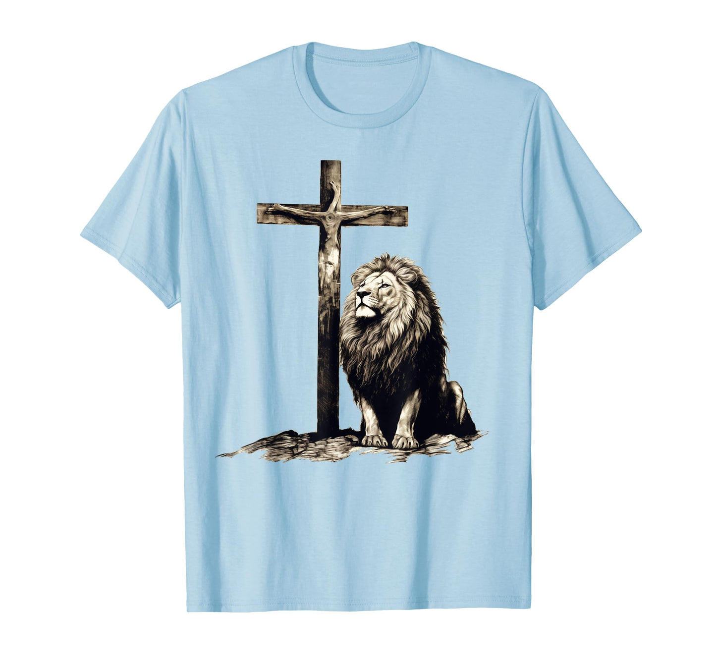 Christian Cross Lion Of Judah Religious Faith Jesus Pastor T-Shirt