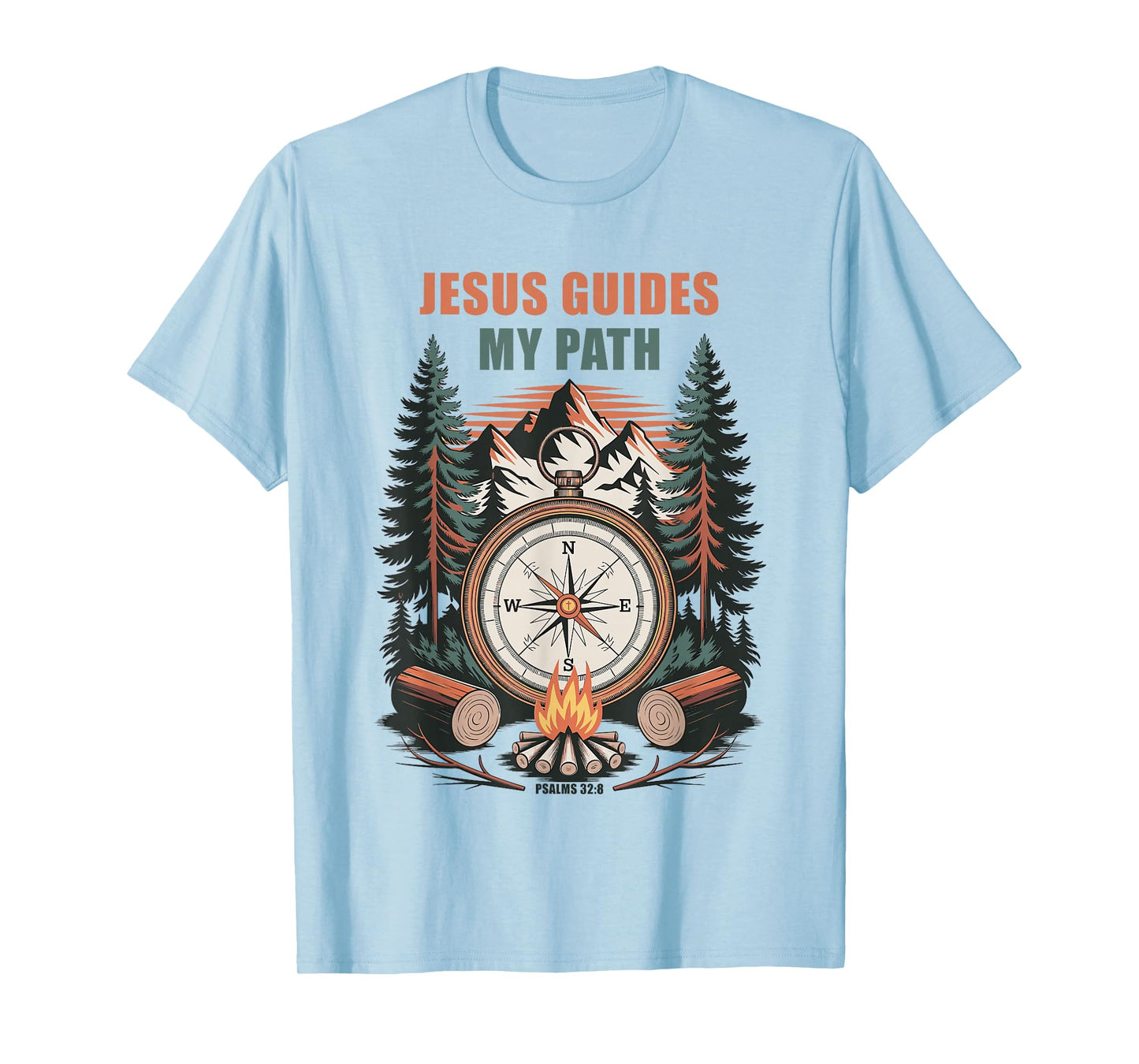 Jesus Guides My Path – Psalm 32:8 Christian Faith Camping T-Shirt
