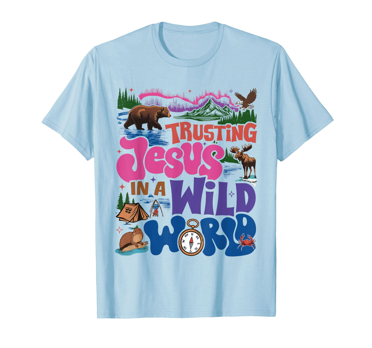True North VBS 2025 Christian Trusting Jesus Wilderness T-Shirt