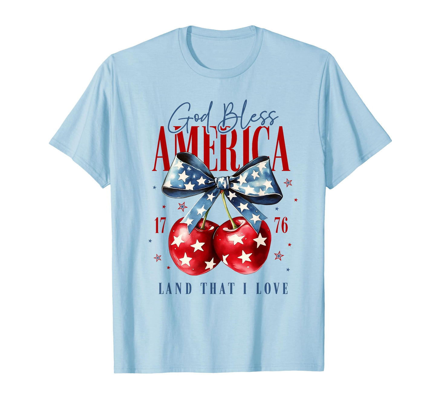 God bless America cherry shirt coquette bow independce day T-Shirt