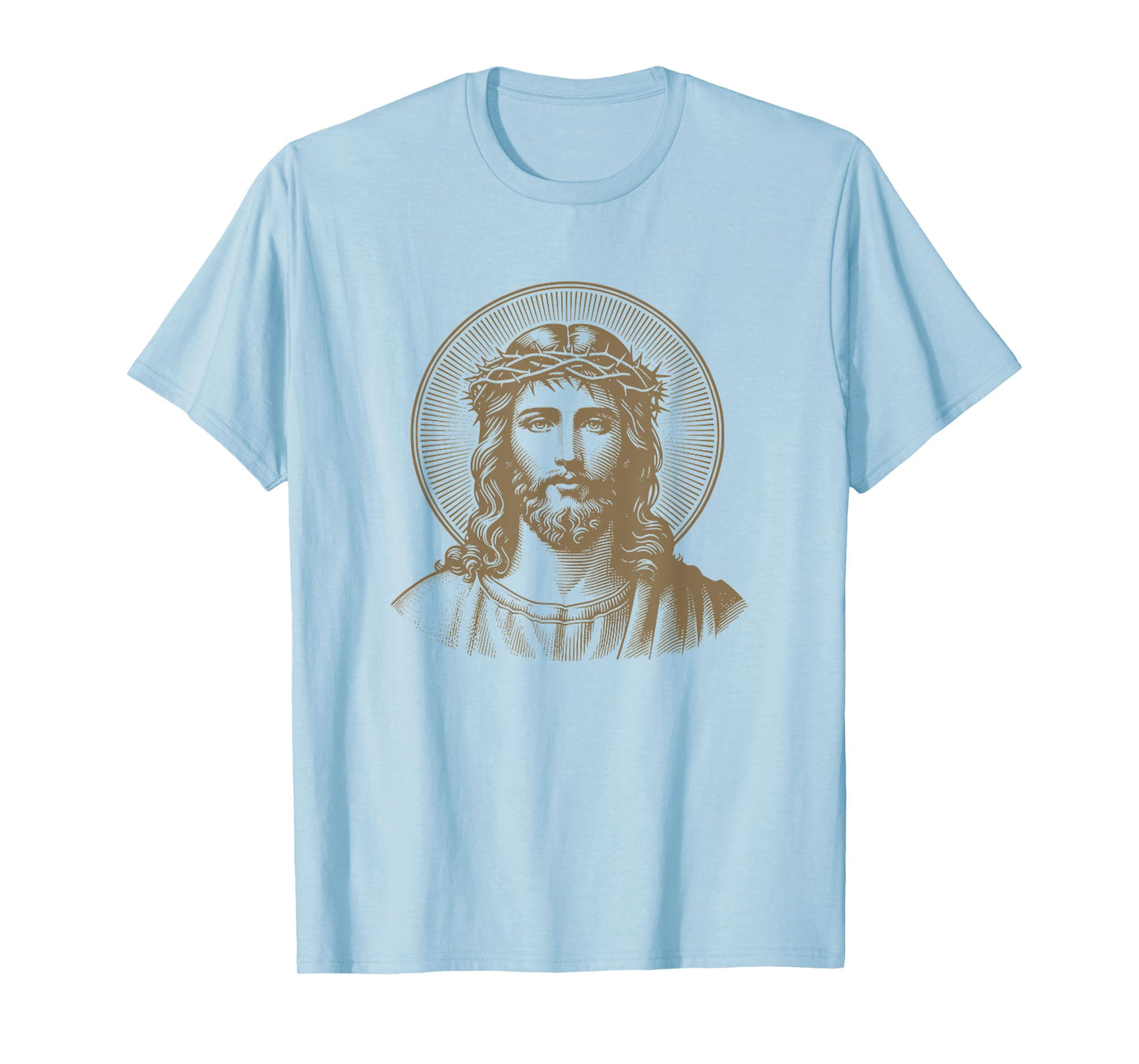 Face Of Jesus Vintage With Crown Of Thorns Faith God T-Shirt