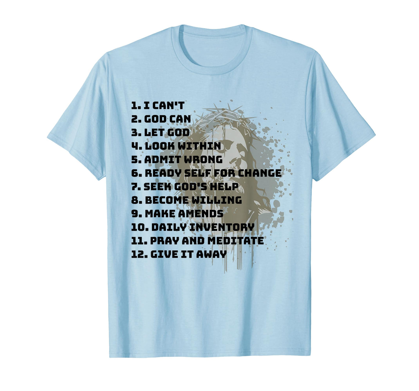 Celebrate the Recovery Christian Cross 12 Step Guide Pray T-Shirt