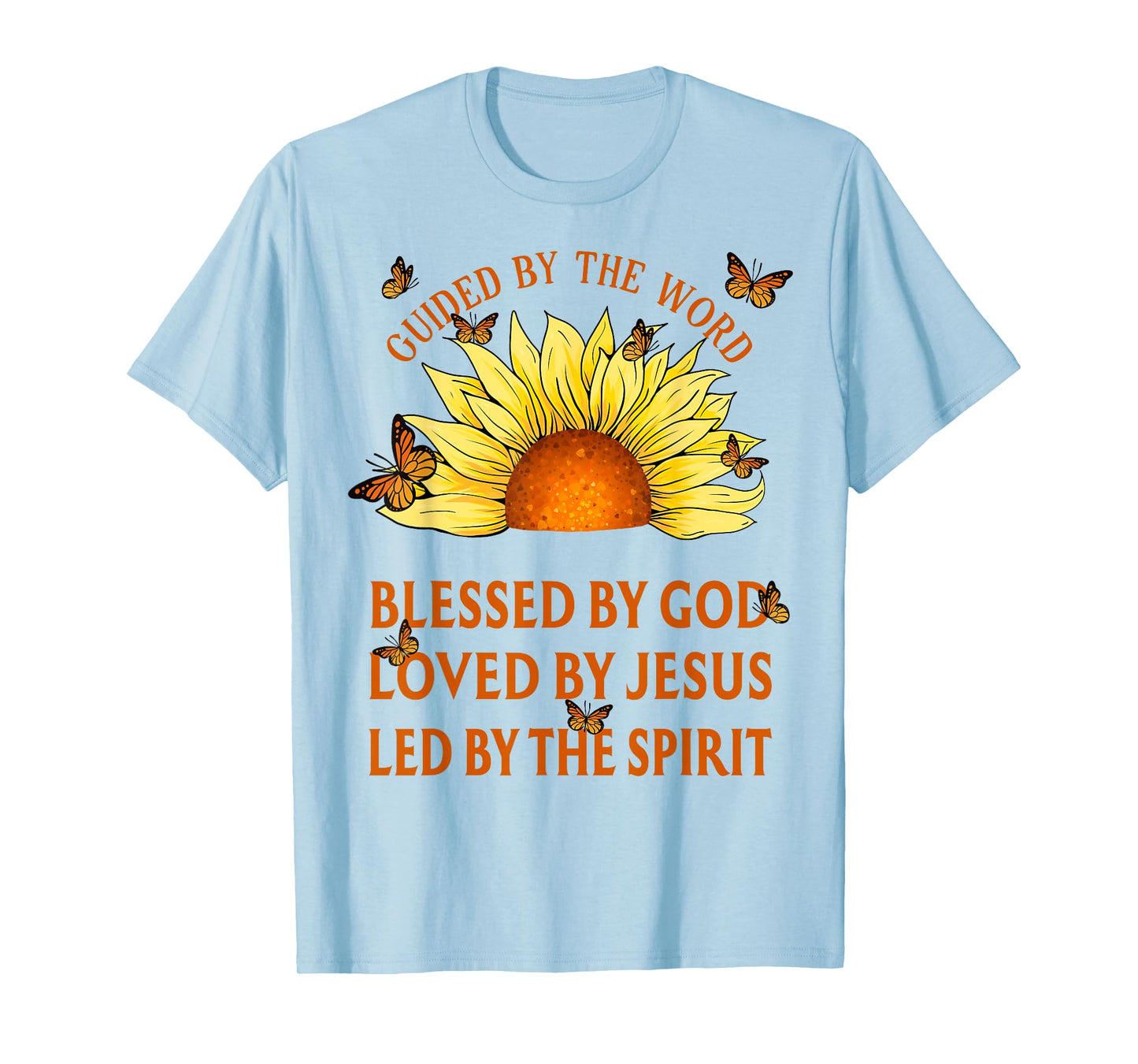 Guided By The Bible Blessed By God Yellow Sunflower T-Shirt
