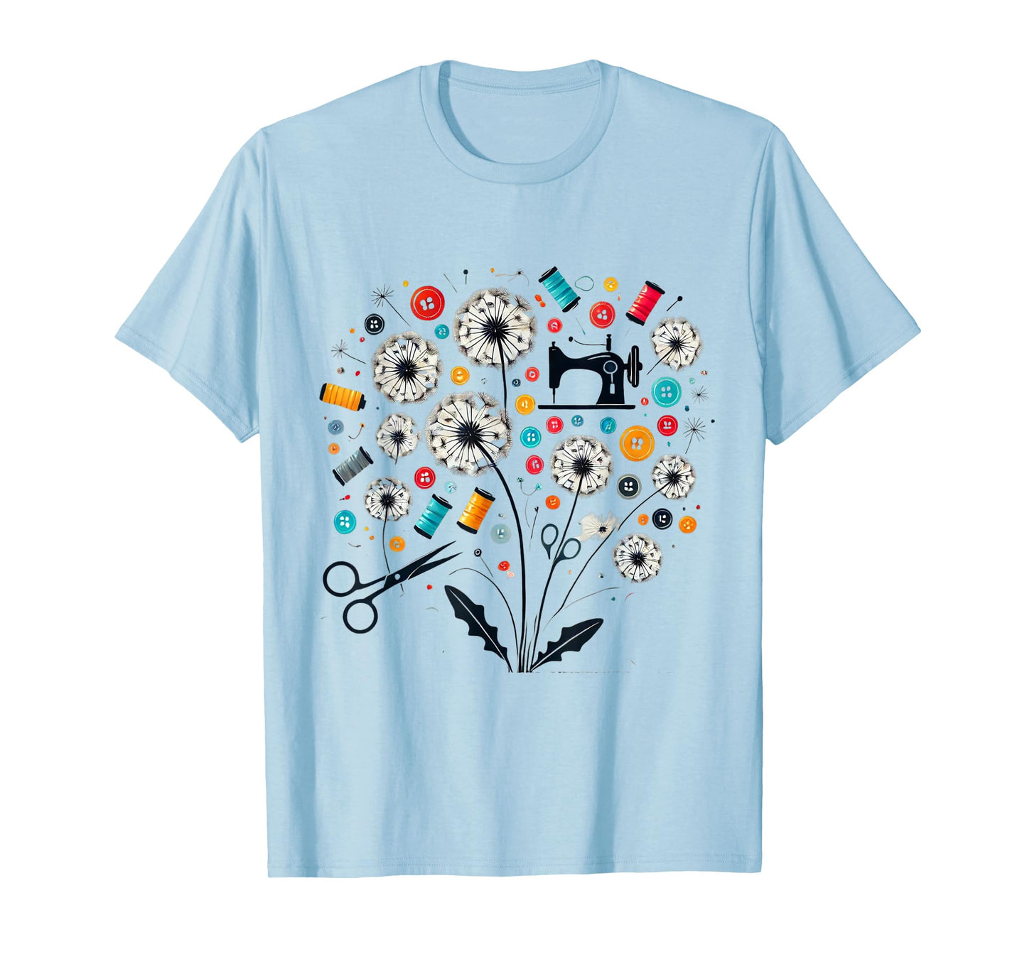 Cute Sewing Dandelion Flowers Quilting Quilter Sewer Tee T-Shirt