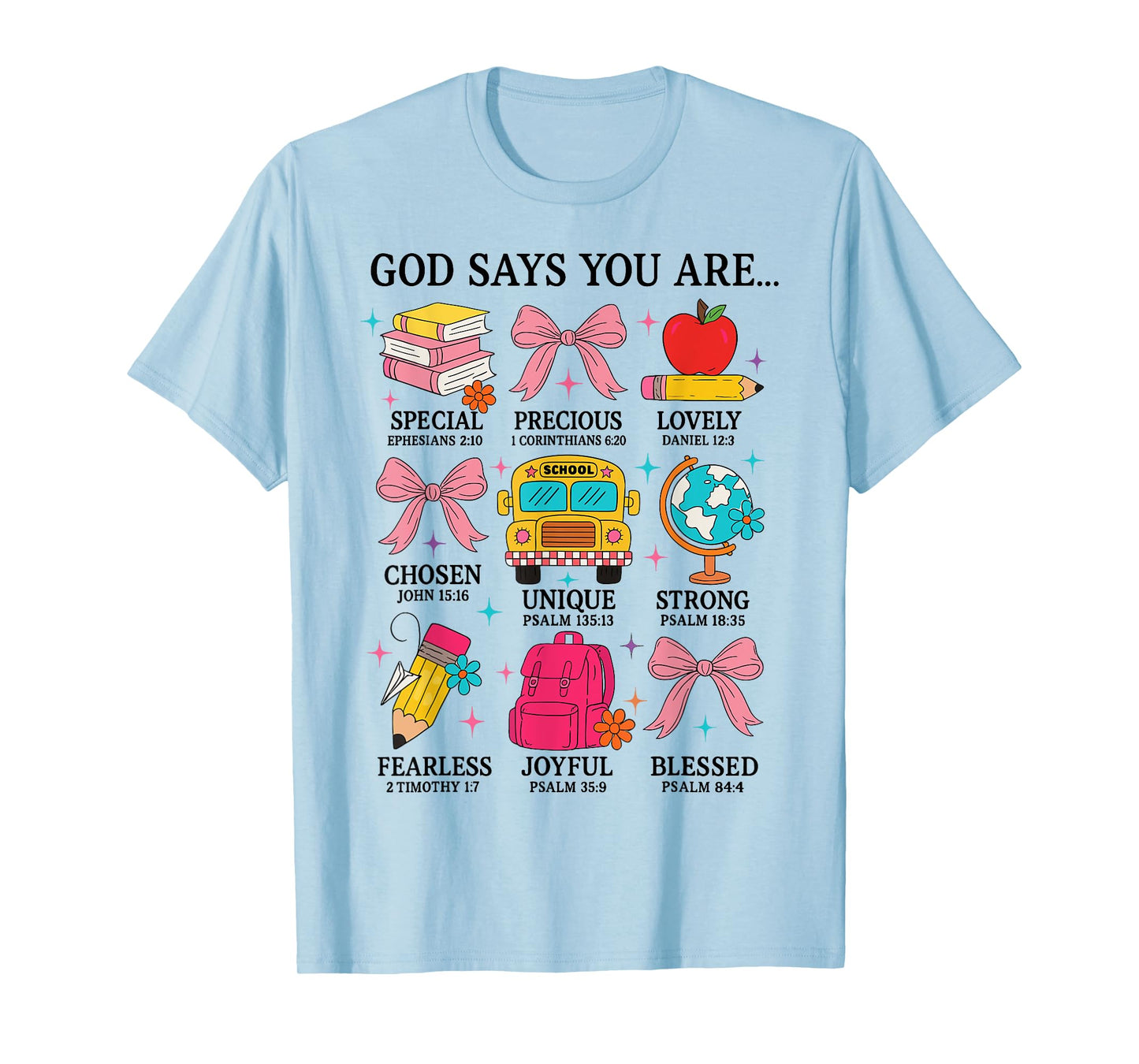 Teacher Christian God Says I Am Back School Women Girl Bow T-Shirt