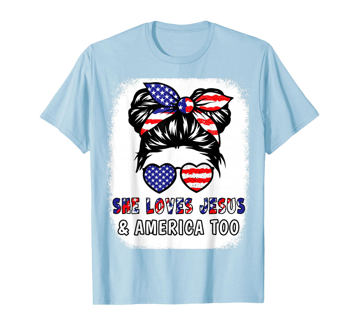 Girl Love Jesus America Cute 4th July Patriotic Teen Toddler T-Shirt