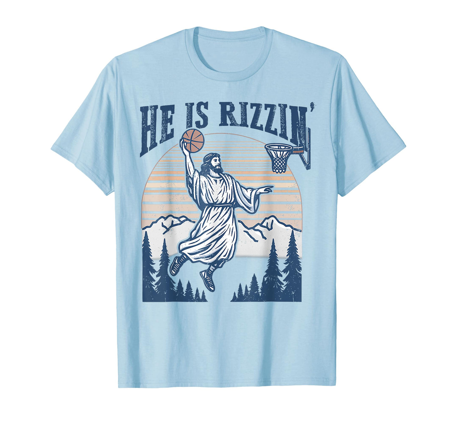 He Is Risen Rizzin' Easter Jesus Christian Faith Basketball T-Shirt