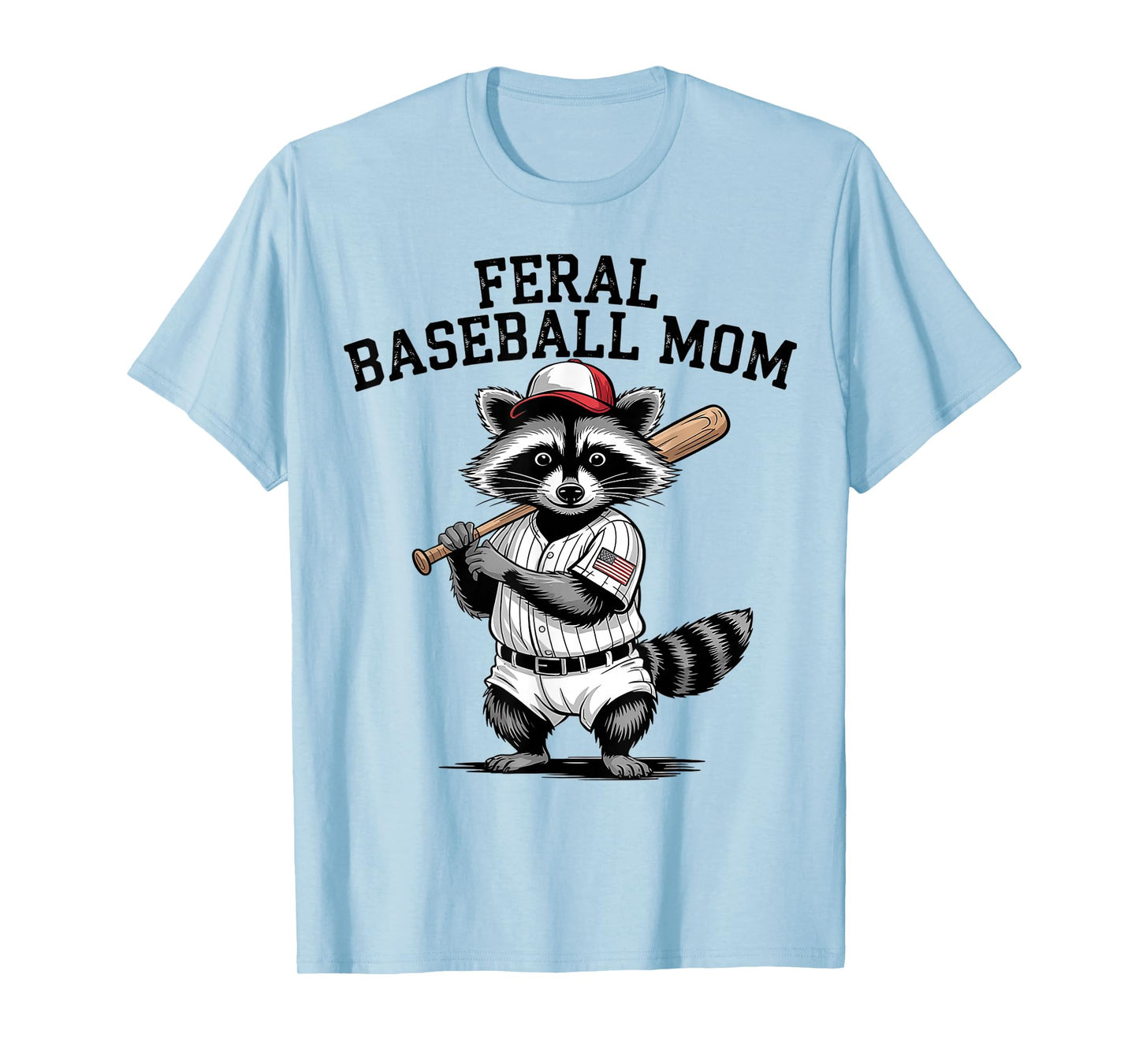 Retro Raccoon Feral Baseball Mom Trash Panda Sport Lover T-Shirt