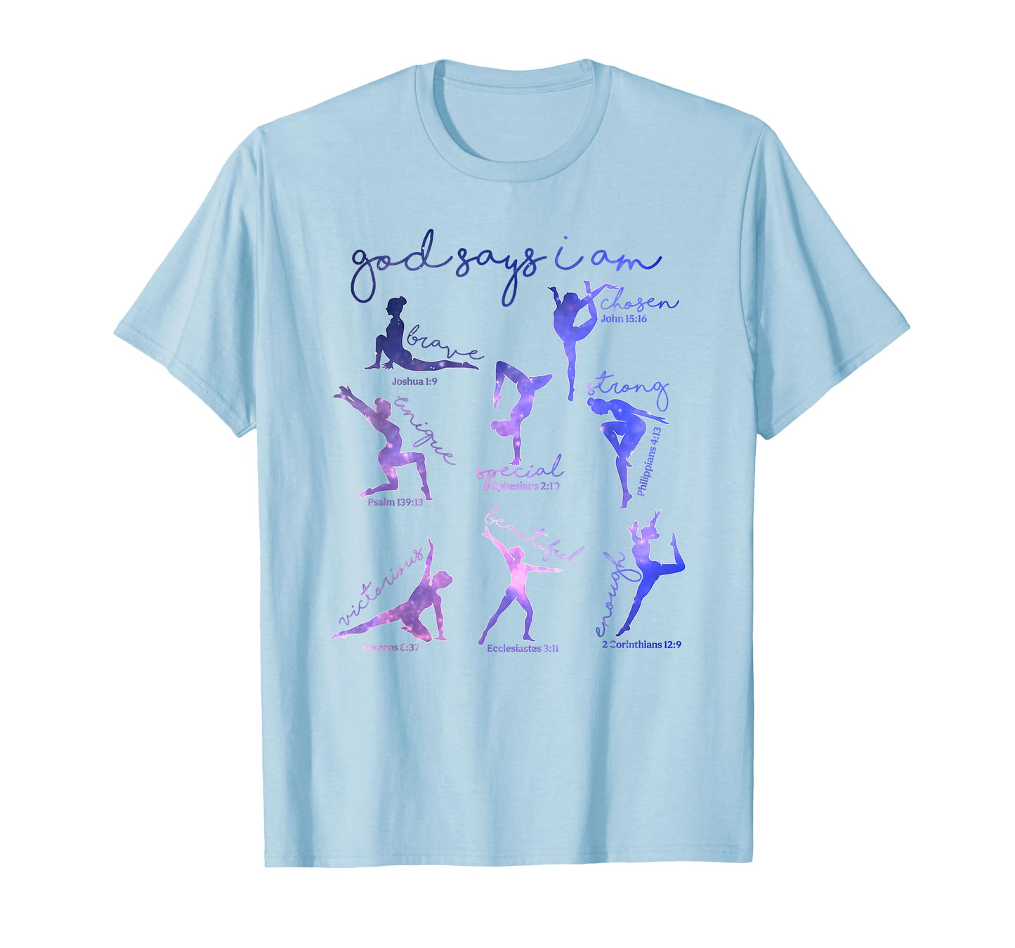 God Says I Am Gymnastic Christian Girls Teens Kids Cartwheel T-Shirt