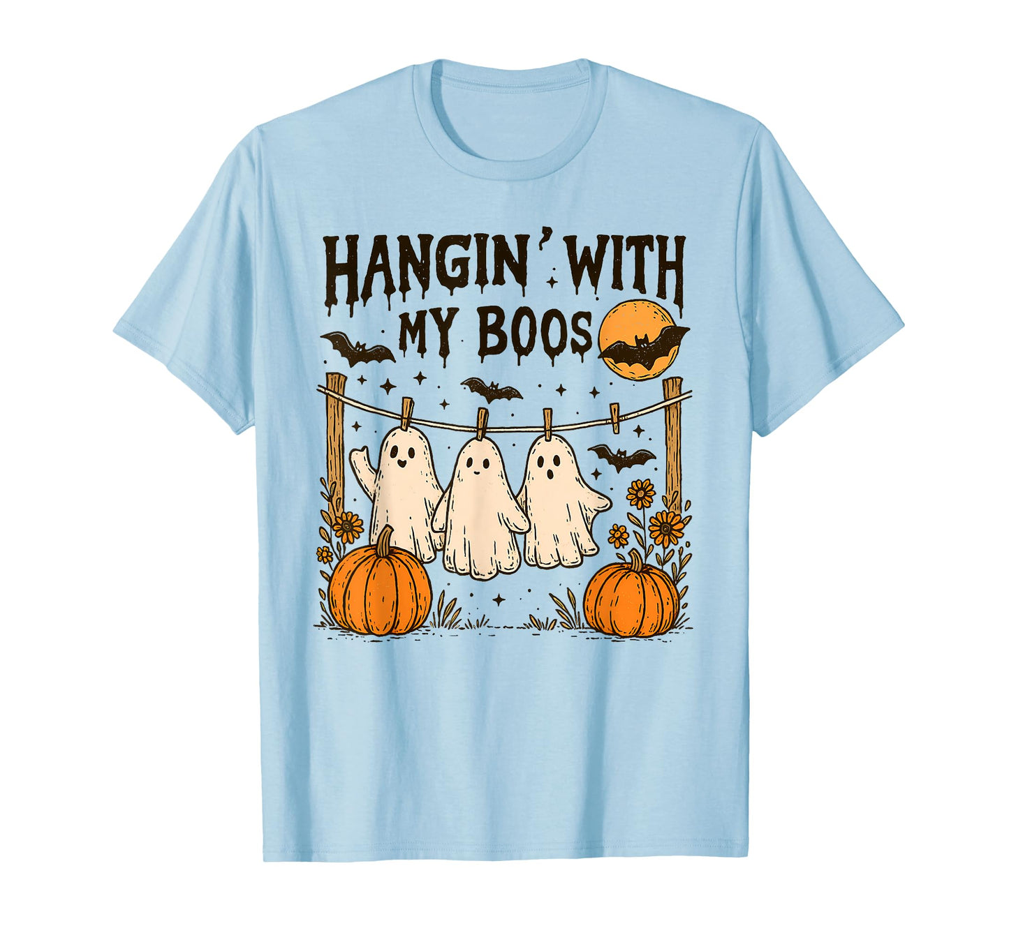 Funny Hanging Ghosts Halloween, Hangin’ With My Boos T-Shirt