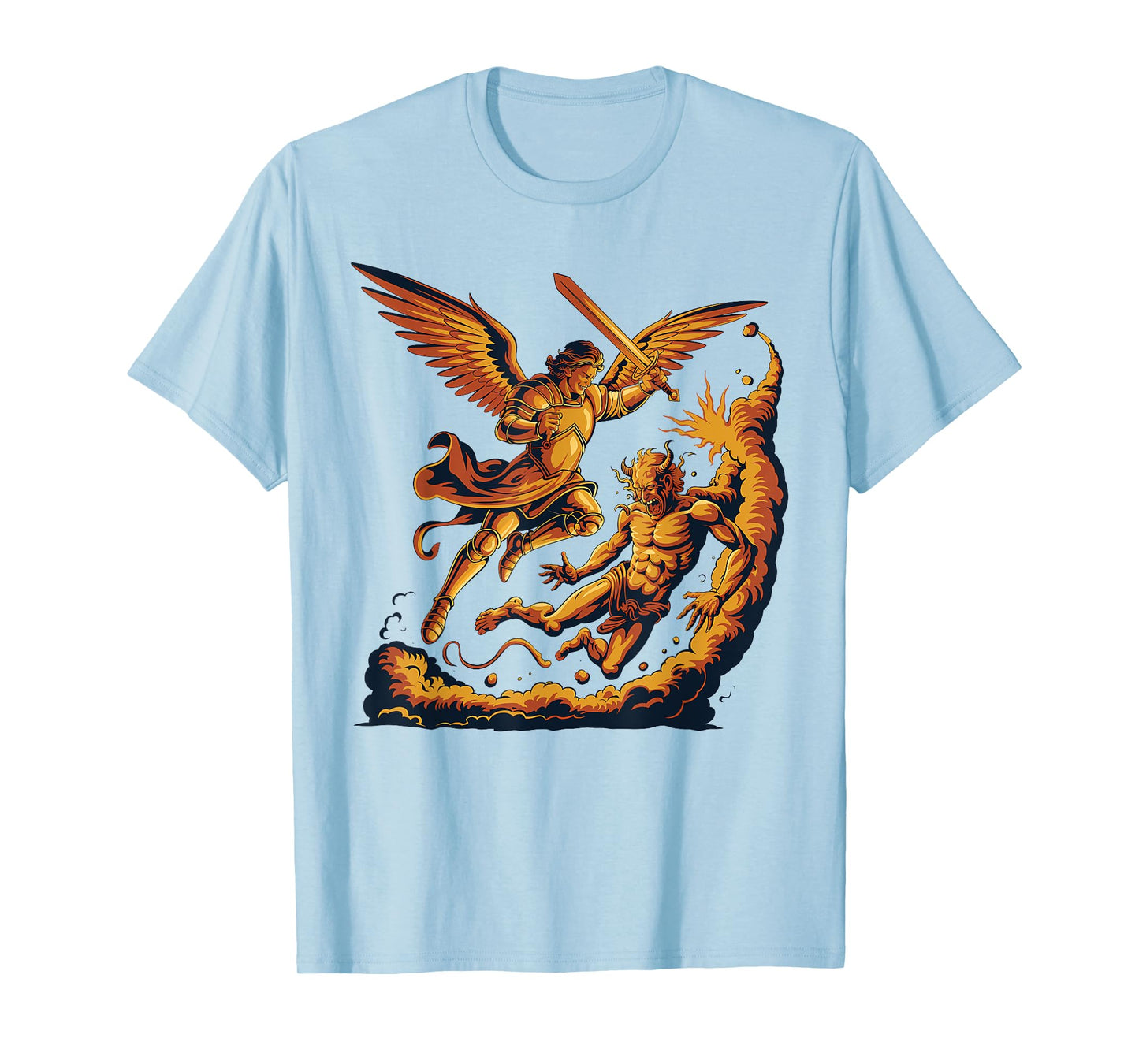 Archangel Warrior Defeating Evil Artwork T-Shirt