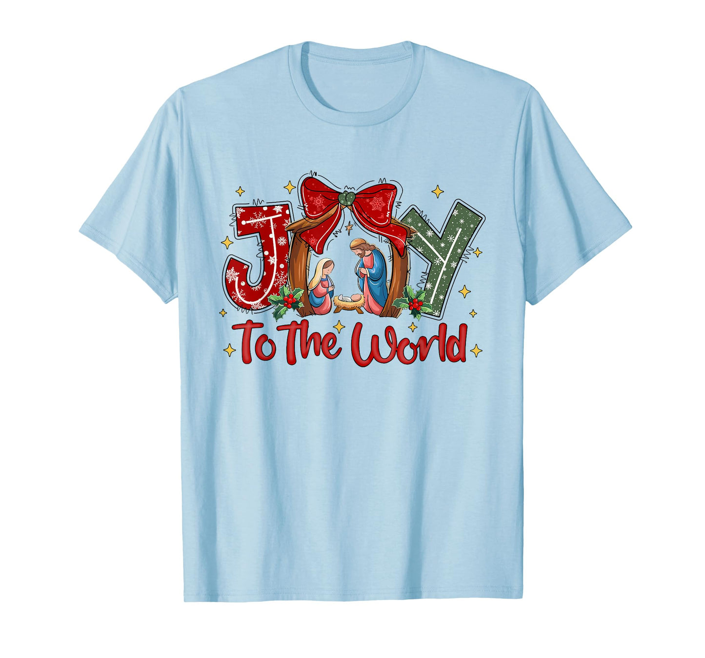 Joy To The World Christian Christmas Nativity Baby Jesus T-Shirt