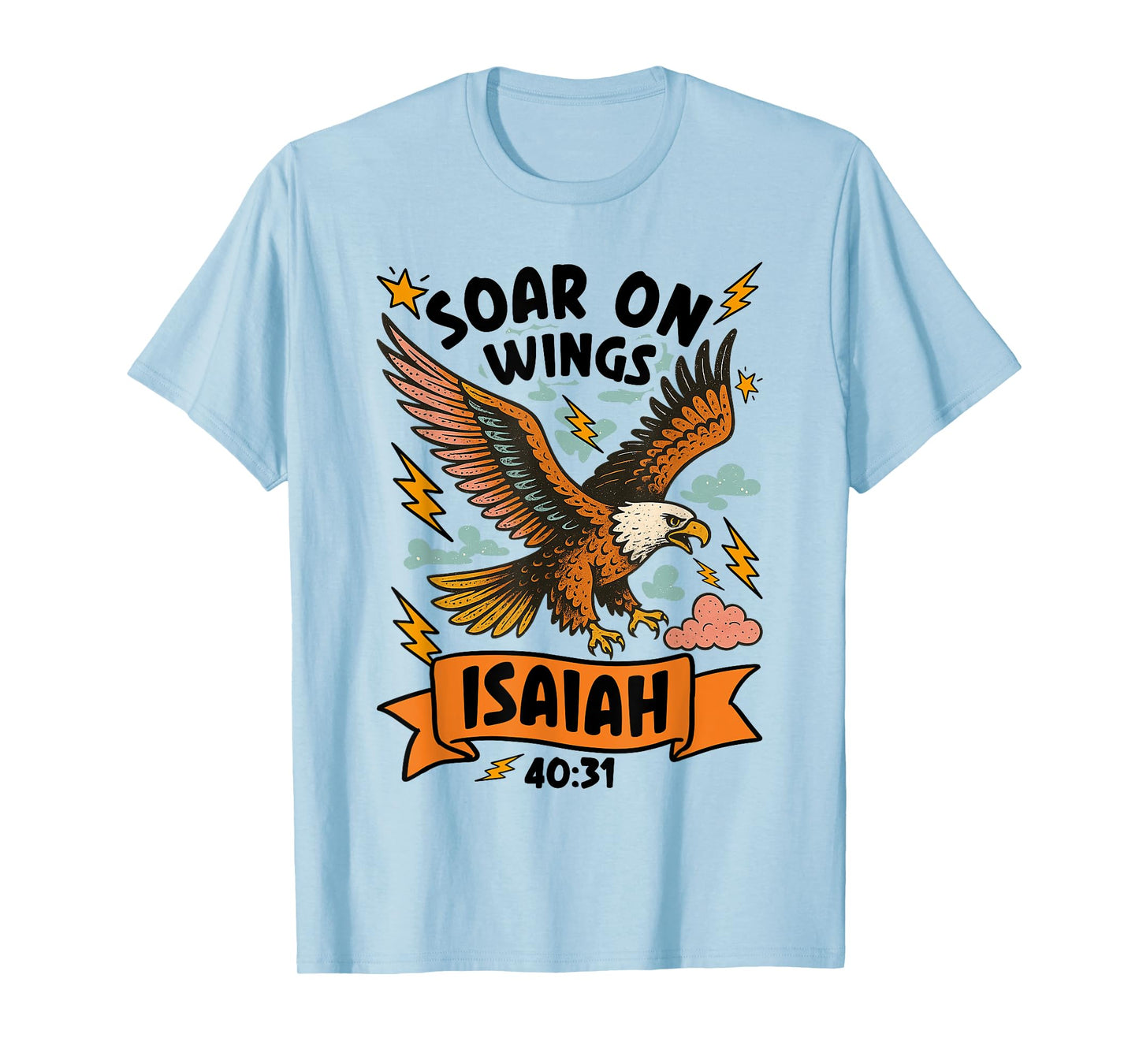 Retro Soar On Wings Isaiah 40:31 Christian Eagle Bible Verse T-Shirt