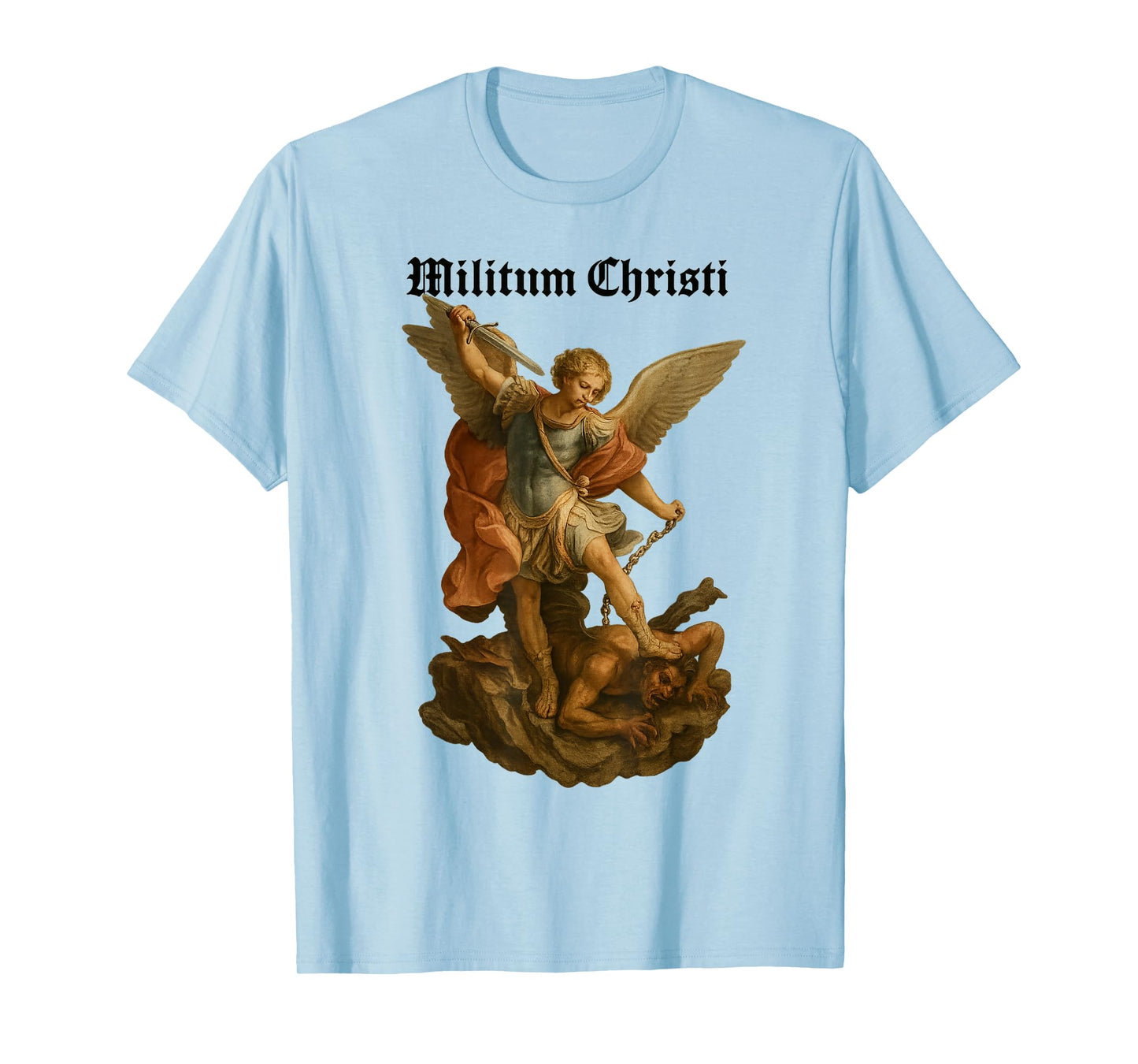 Archangel Michael Defeats Satan - Militium Christi T-Shirt