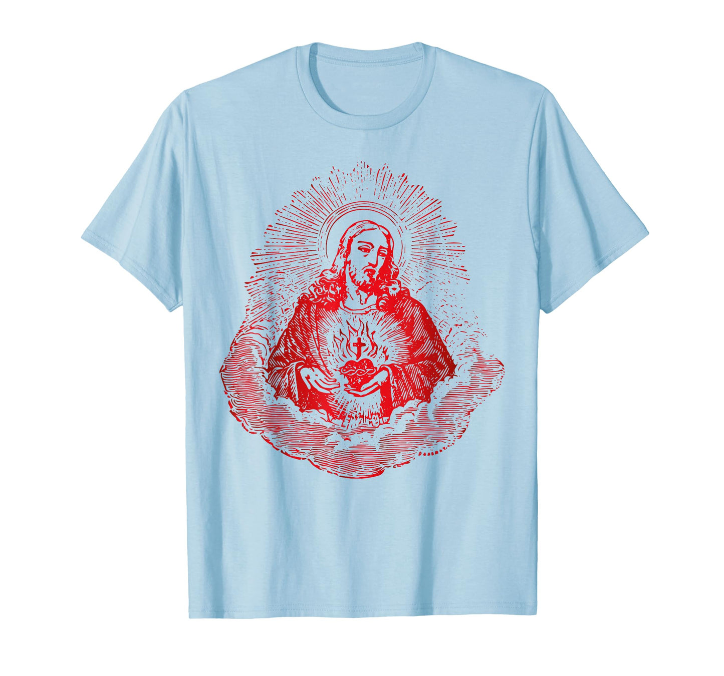 Sacred Heart of Jesus Christ Vintage Art Catholic T-Shirt