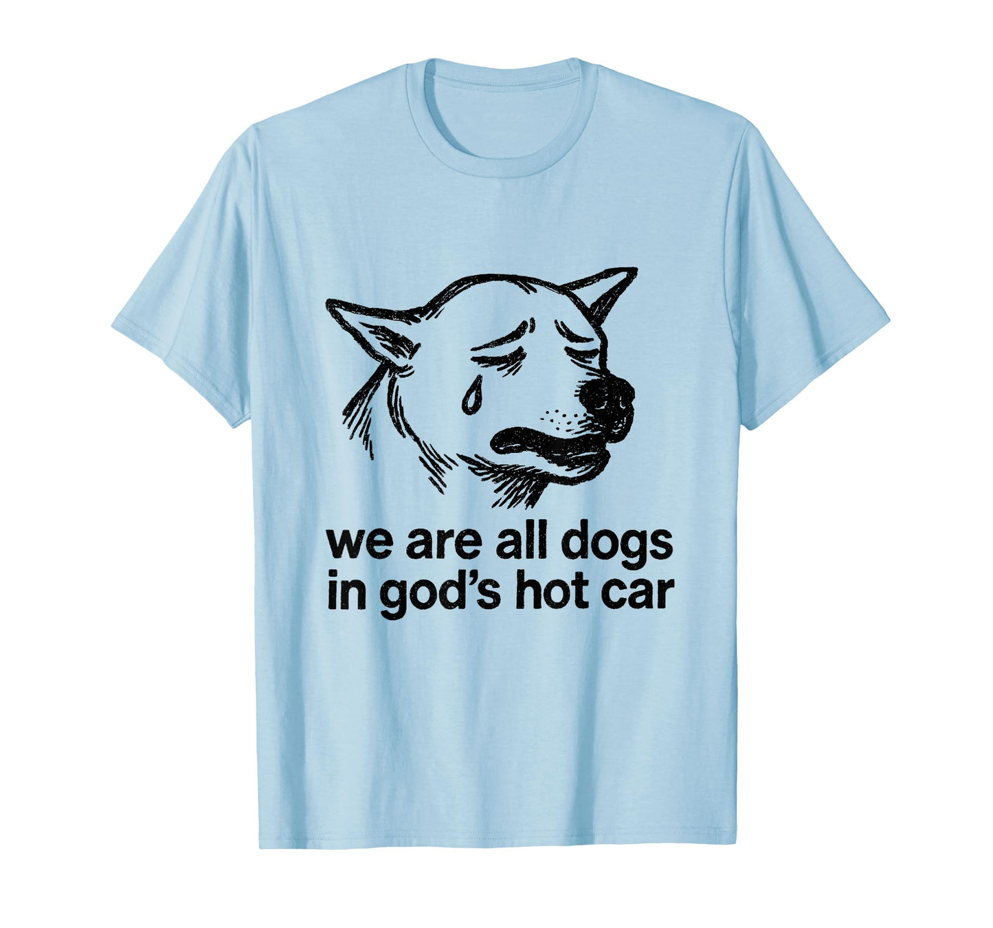 We are All Dogs in God's Hot Car Funny Dog Meme T-Shirt