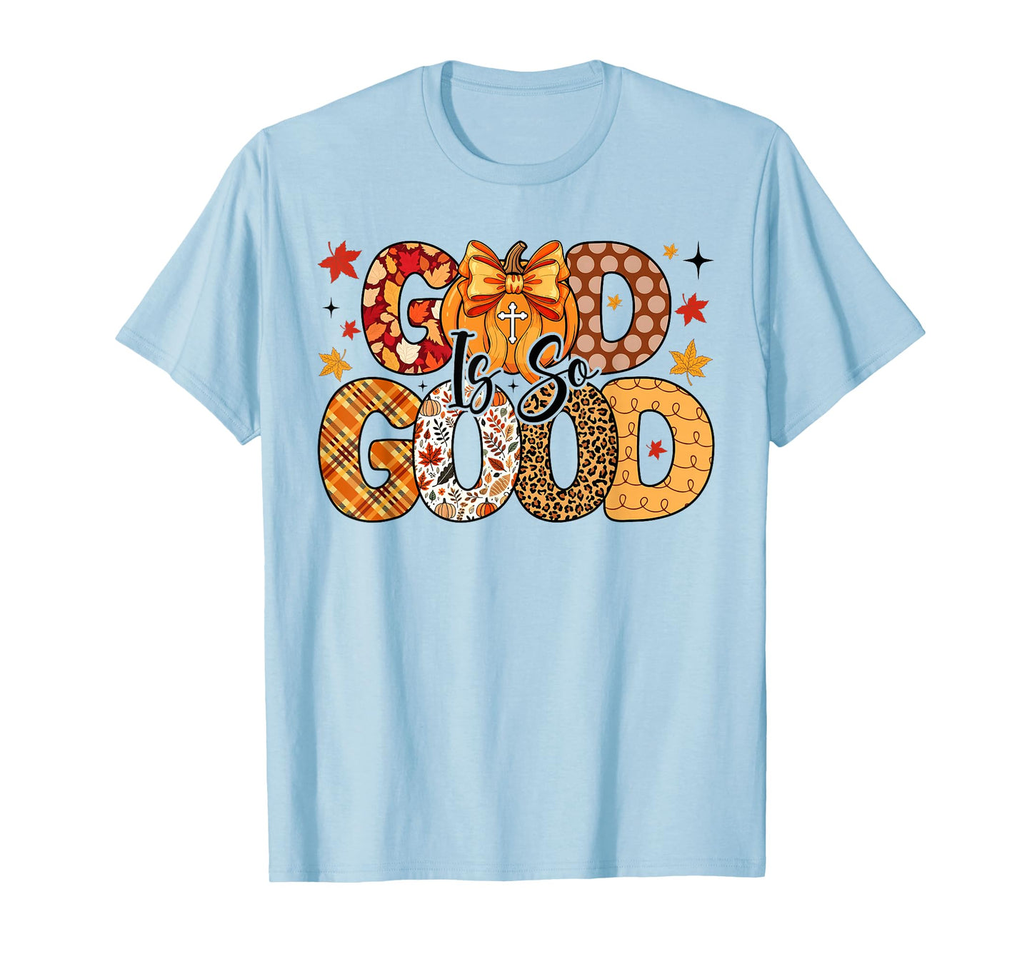 Coquette Bow Autumn God is So Good Pumpkin Fall Christian T-Shirt