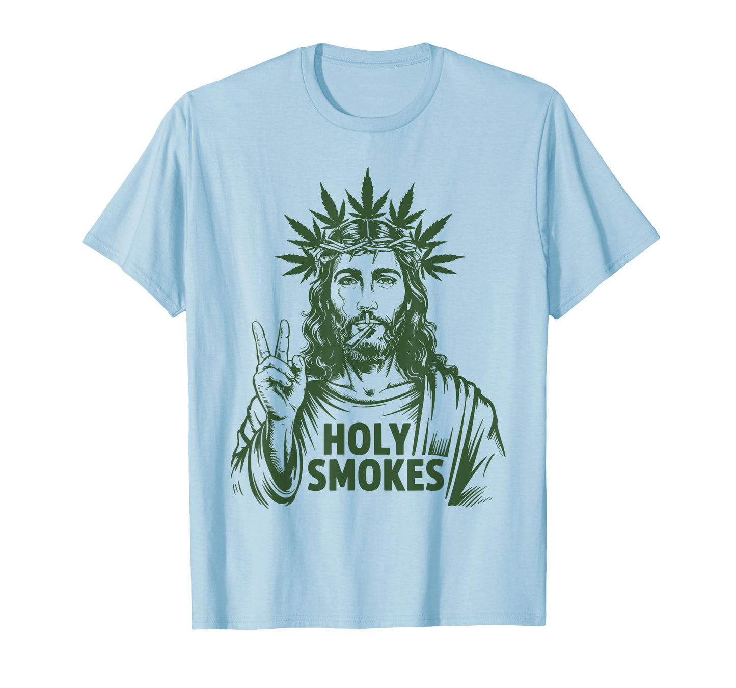 Retro Holy Smokes Jesus Marijuana Weed Cannabis Stoner 420 T-Shirt