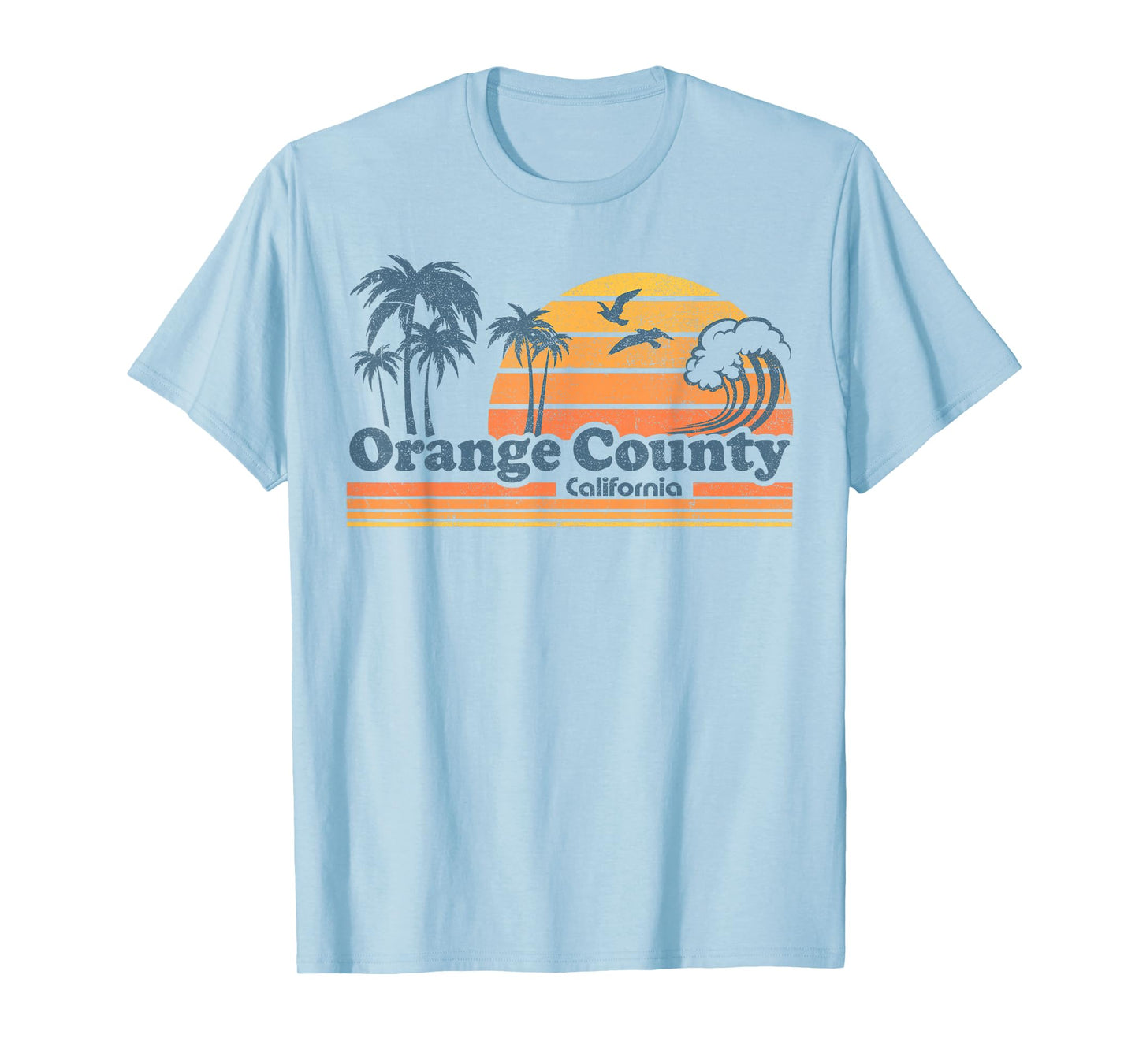 Orange County California Vacation Cute Cali 70s Retro Beach T-Shirt