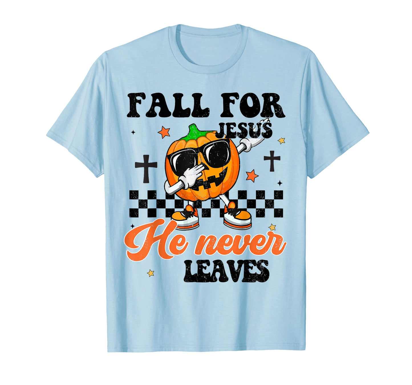 Fall Jesus He Never Leaves Boy Toddler Christian Halloween T-Shirt