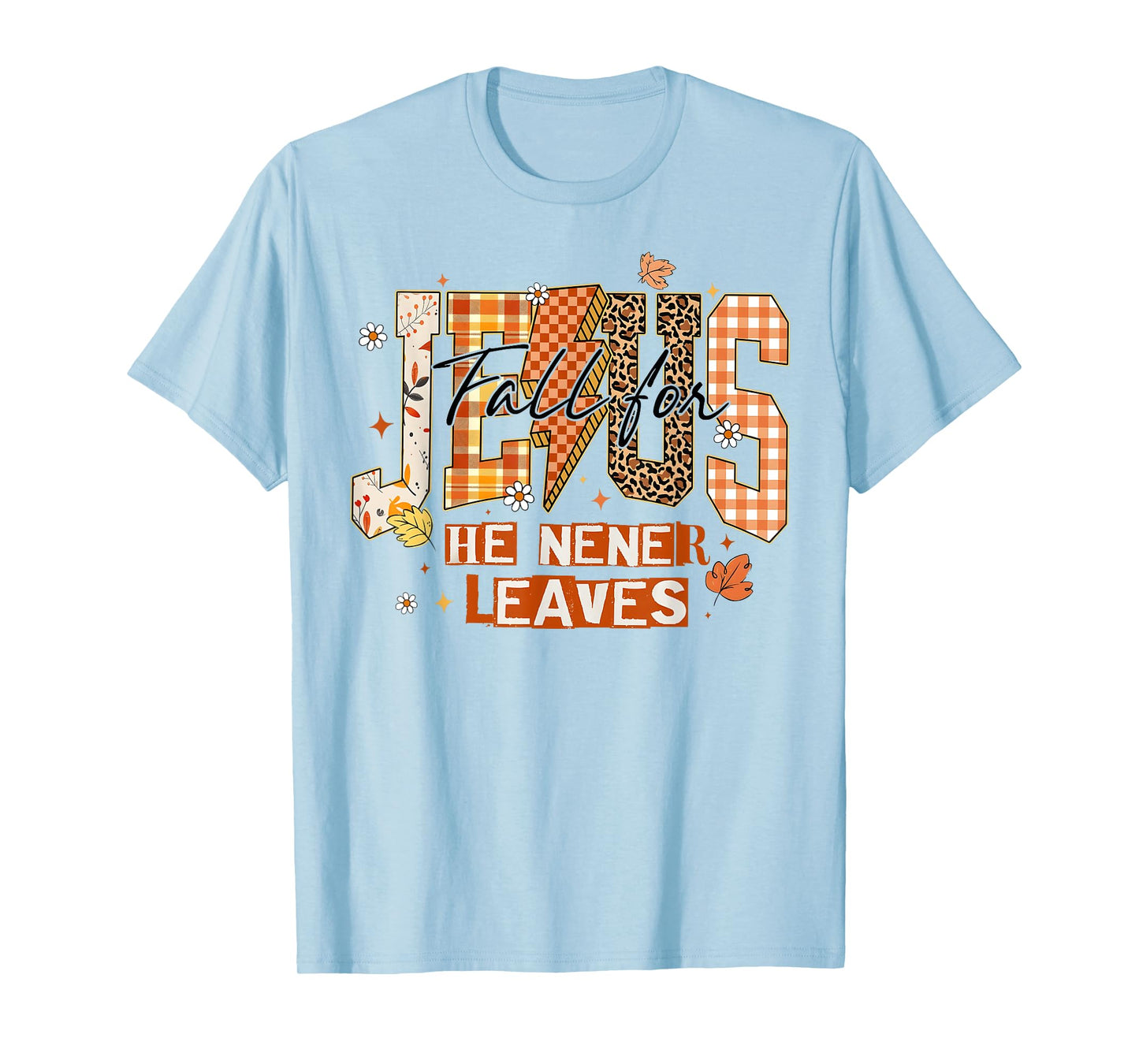 Thanksgiving Fall for Jesus Christian Cross Religious T-Shirt