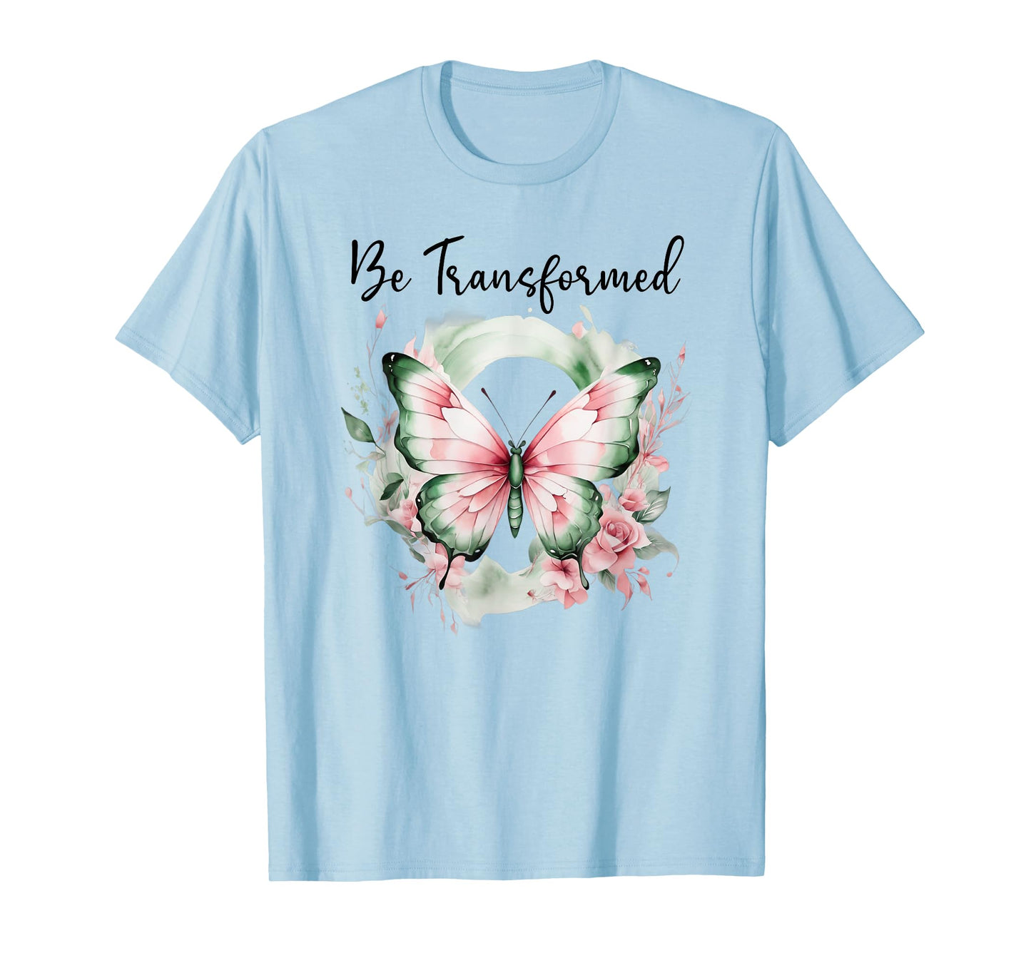 Be Transformed Romans 12:2 Butterfly Christian Bible Verse T-Shirt