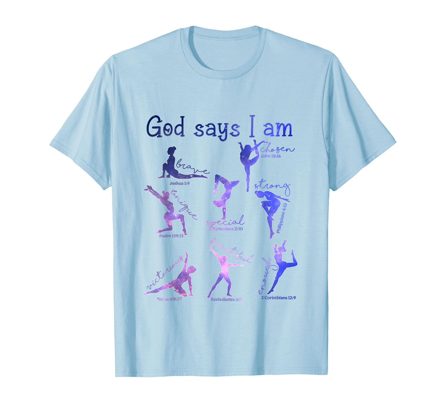 God Says I Am Gymnastic Christian Girls Teens Kids Cartwheel T-Shirt