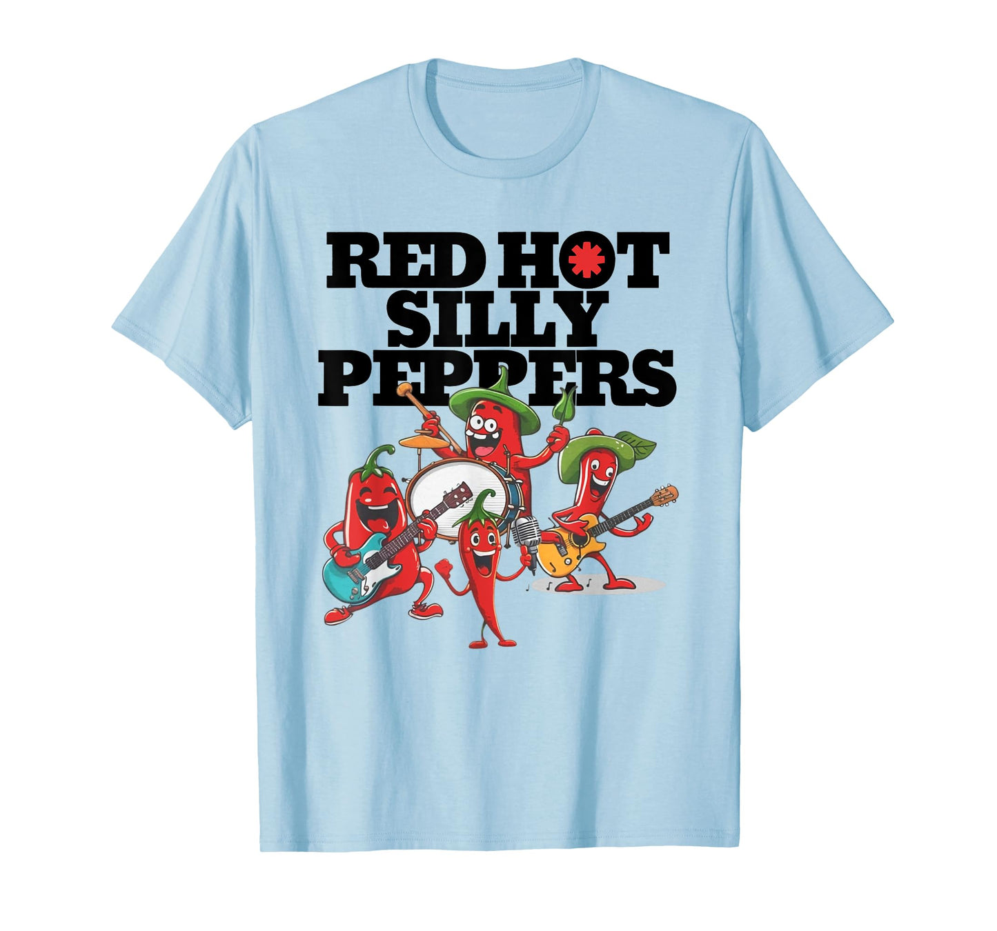 Red Hot Silly Peppers Funny Parody Cute Chilli Music Band T-Shirt