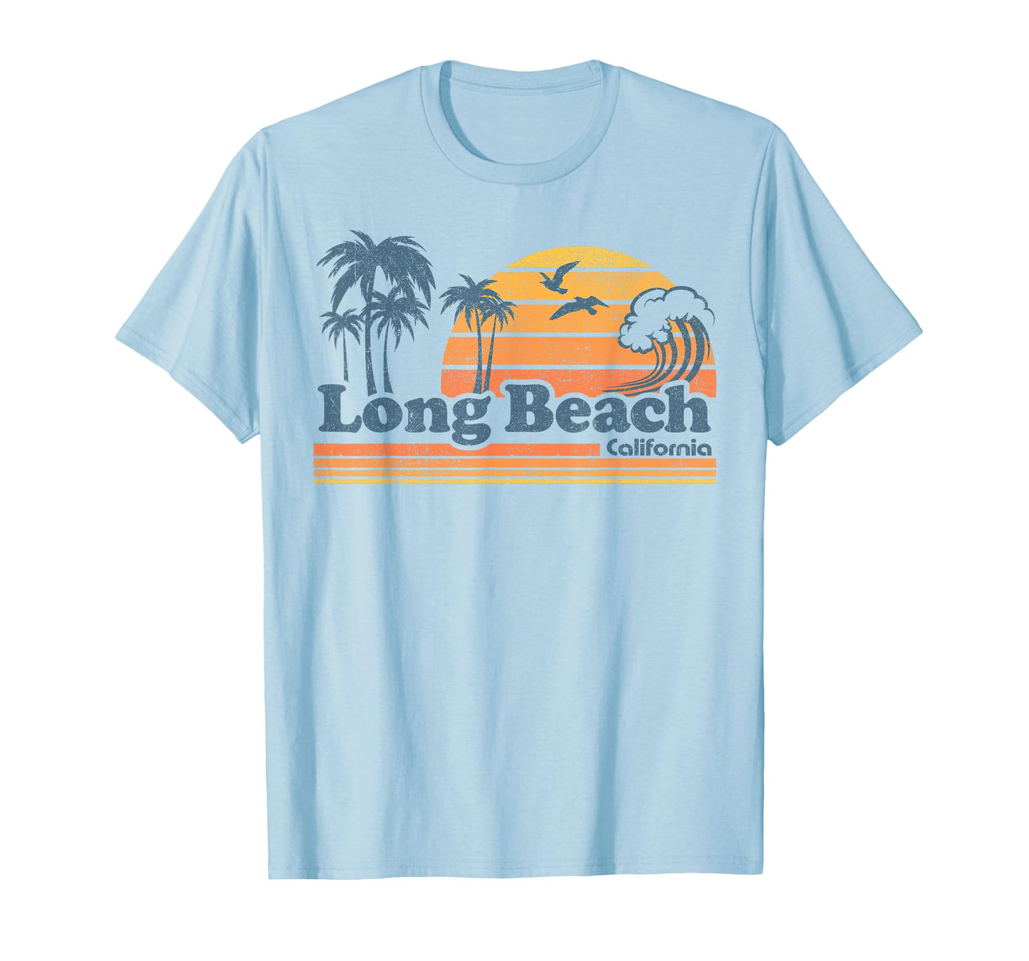 Long Beach California Vacation Cute Vintage Cali 70s Retro T-Shirt