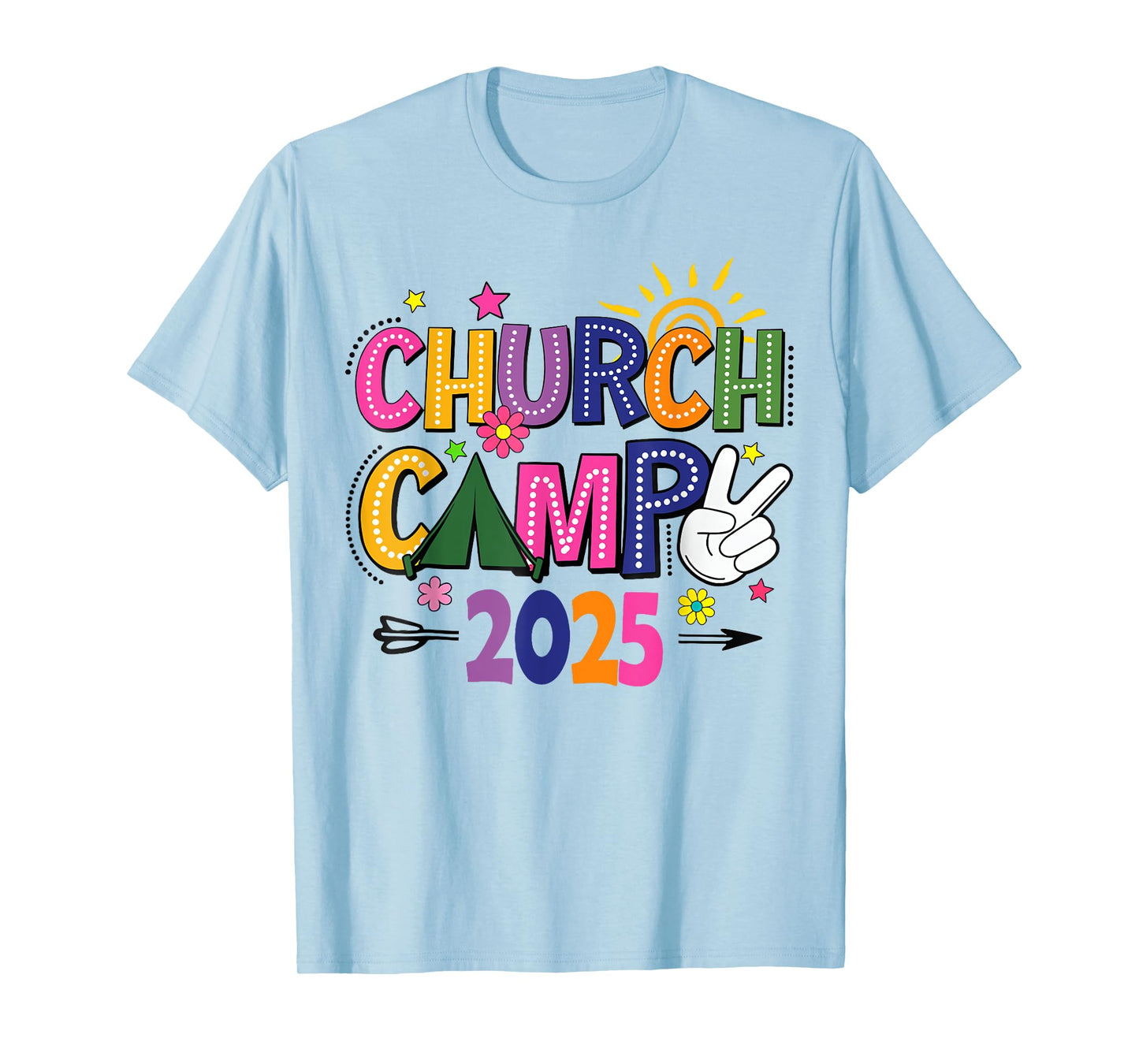 Groovy Church Camp 2025 Matching Christian Camp Family 2025 T-Shirt