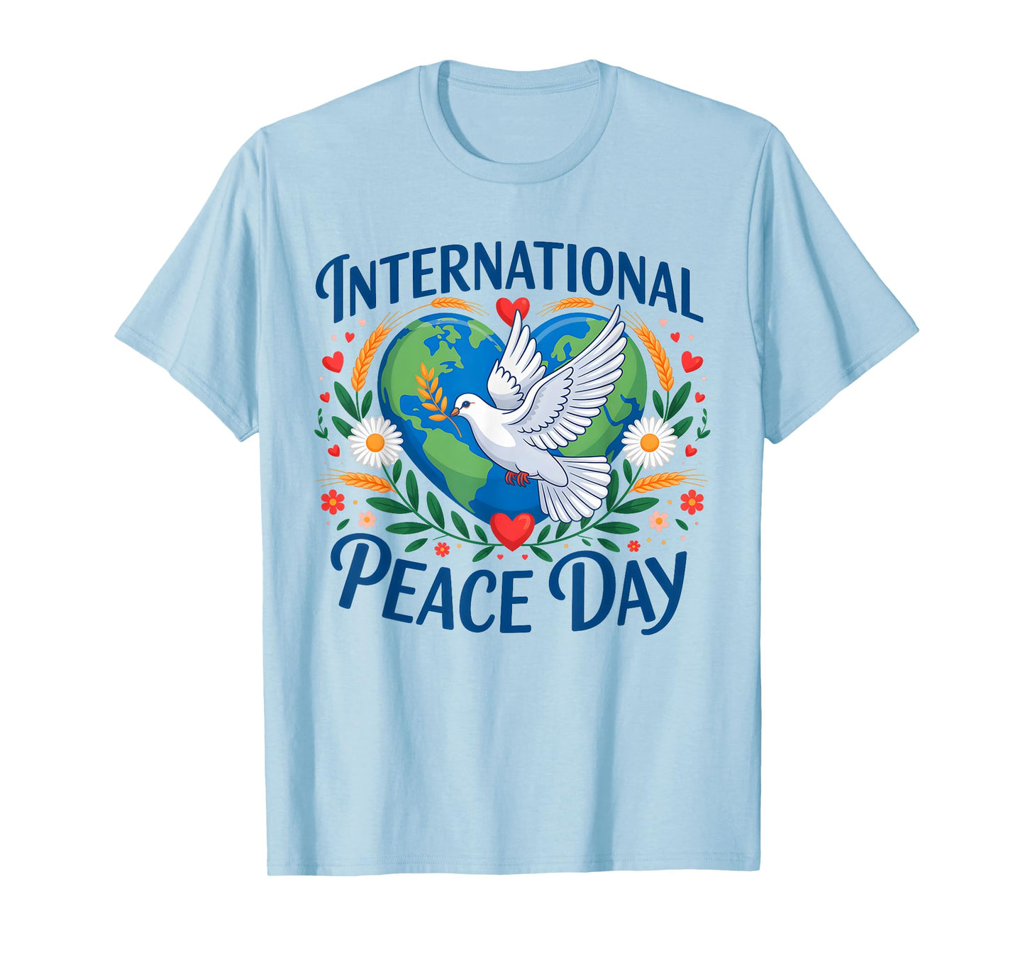 World Peace Day Peace Bird Hearts International Day of Peace T-Shirt