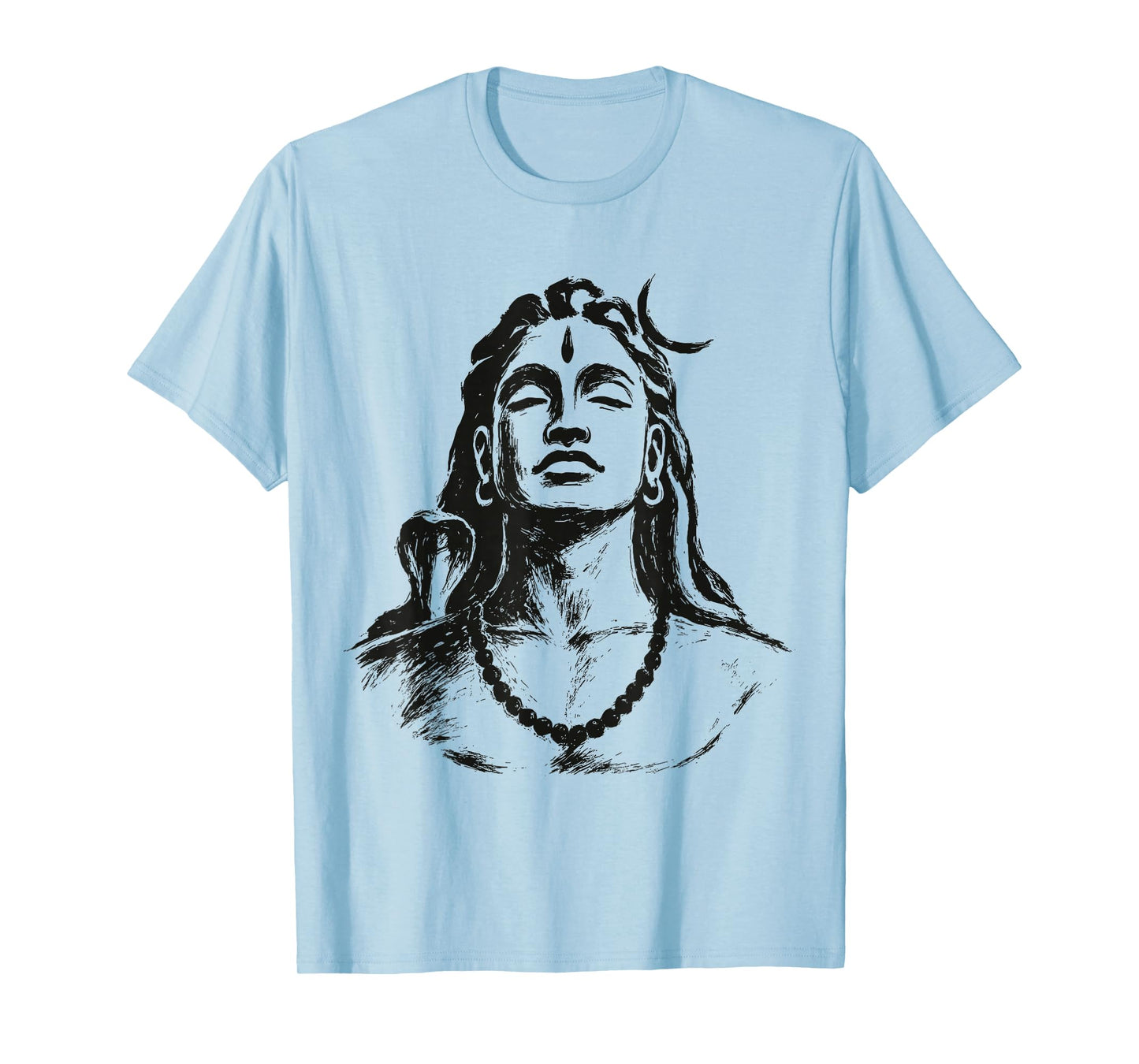 Adiyogi Ink Wash Sketch Sumi-e Zen Style Spiritual Art T-Shirt