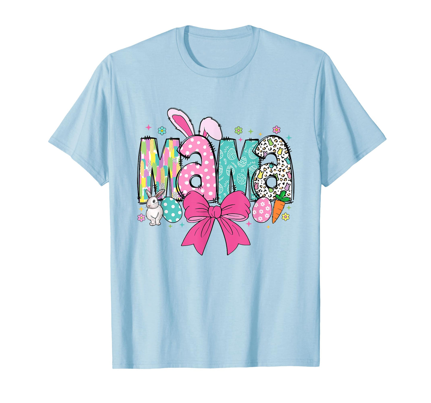 Coquette Easter Mama Bunny Ears Playful Easter Day T-Shirt