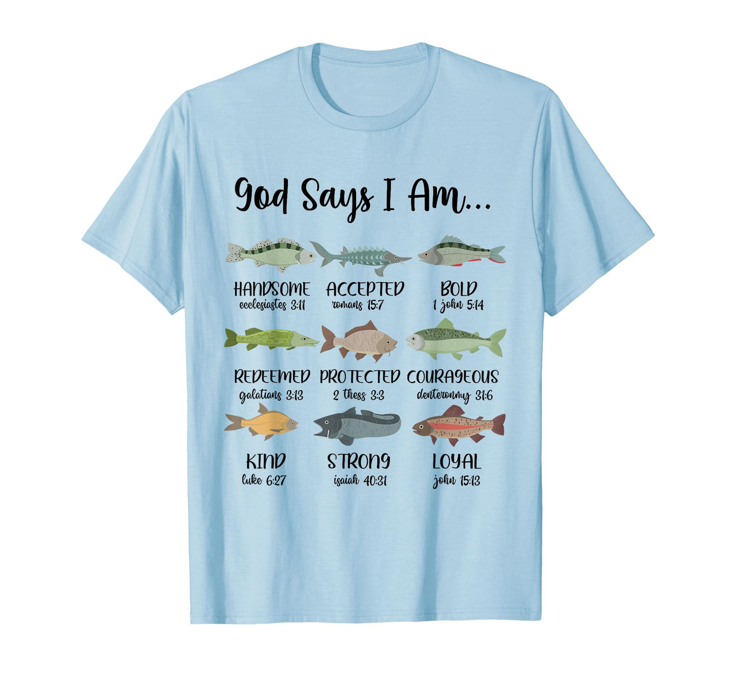 God Says I Am, Jesus And Fishing, Fish Christian Religious T-Shirt