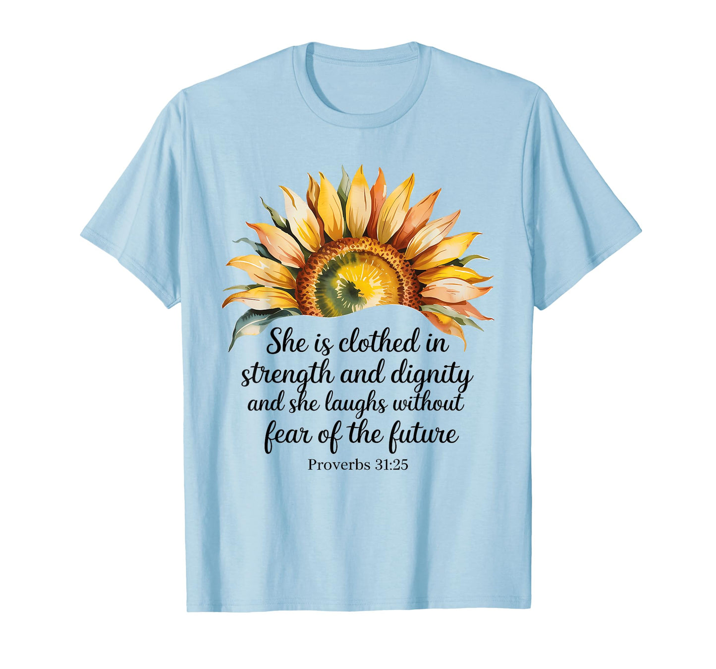 Christian Faith Love Sunflower Scripture Religious T-Shirt
