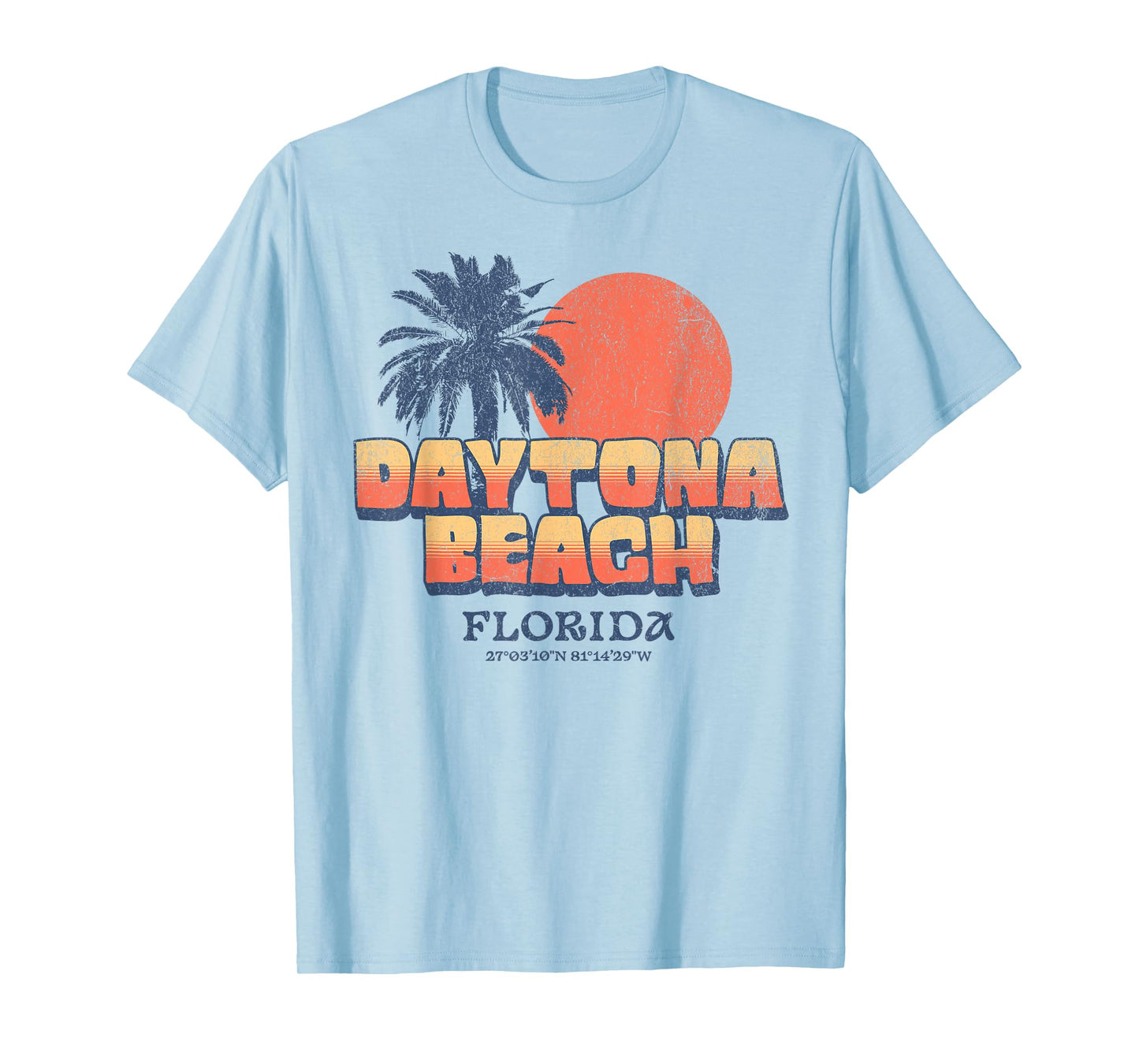 Daytona Beach Florida Retro Sunset Palm Tree Vacay Vintage T-Shirt